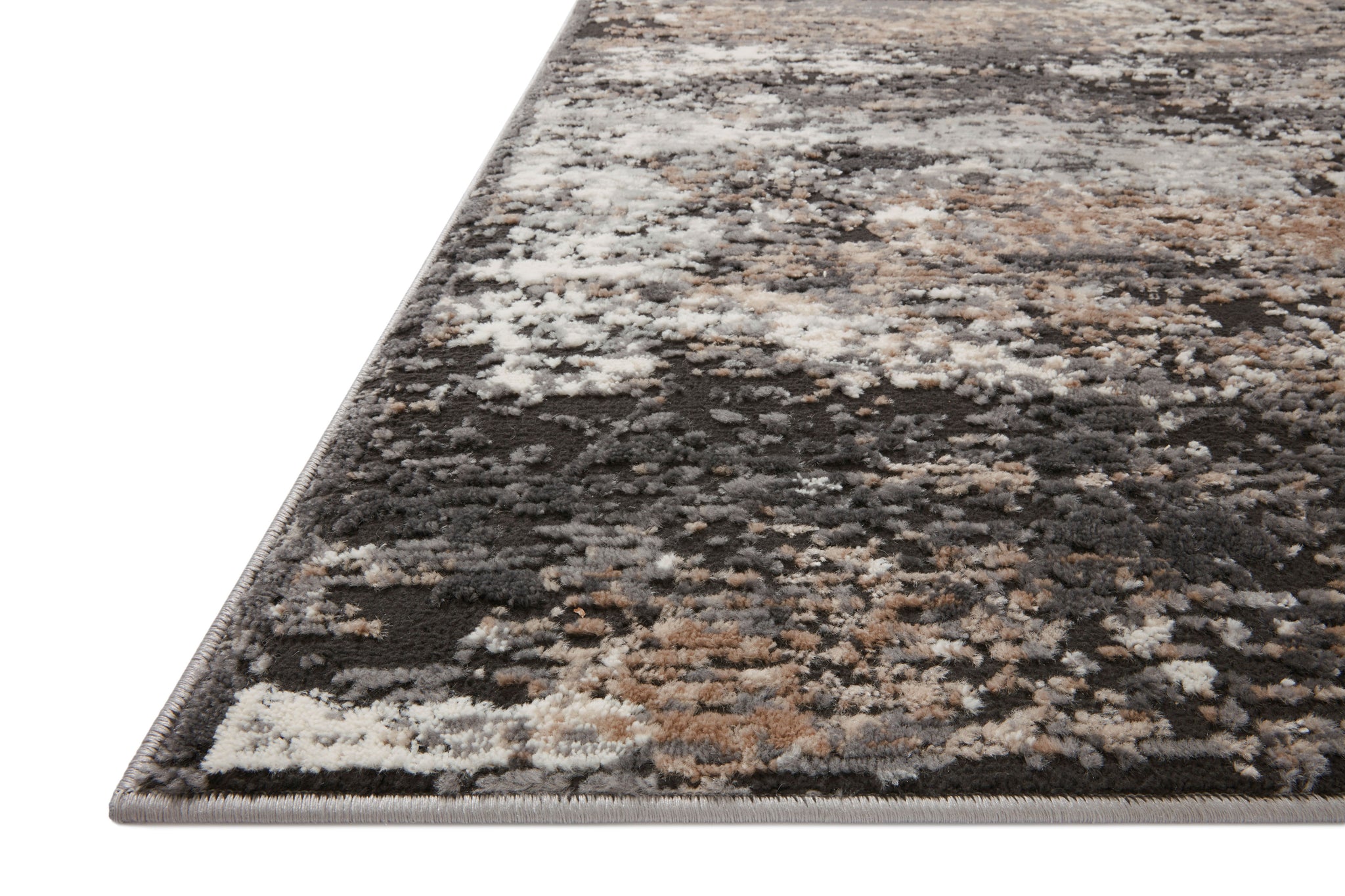 side view of Estelle Charcoal / Granite luxury Rug