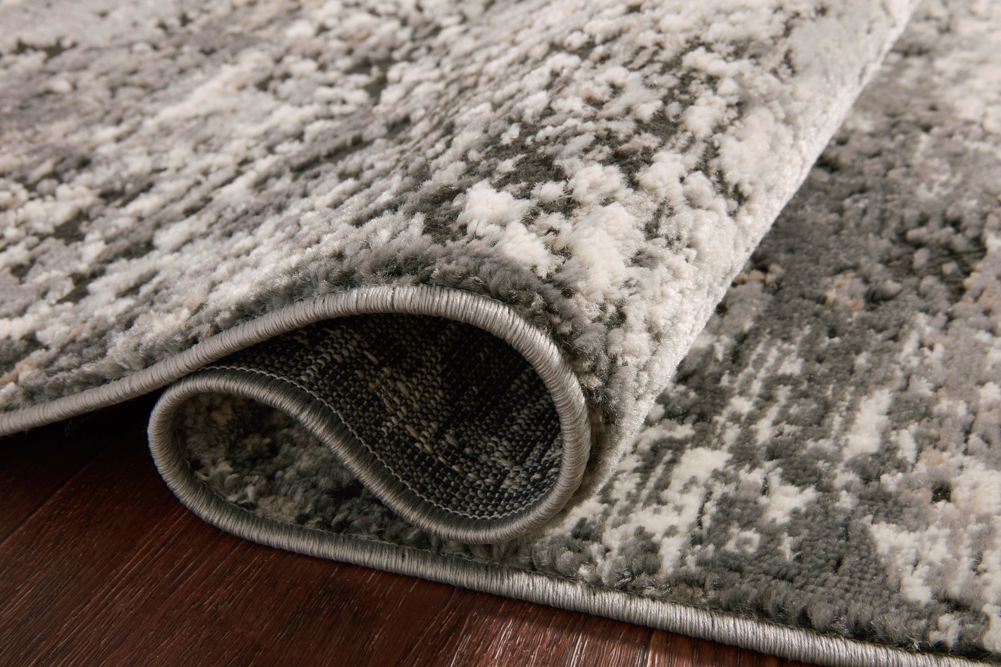 lifestyle view of Estelle Charcoal / Granite luxury Rug