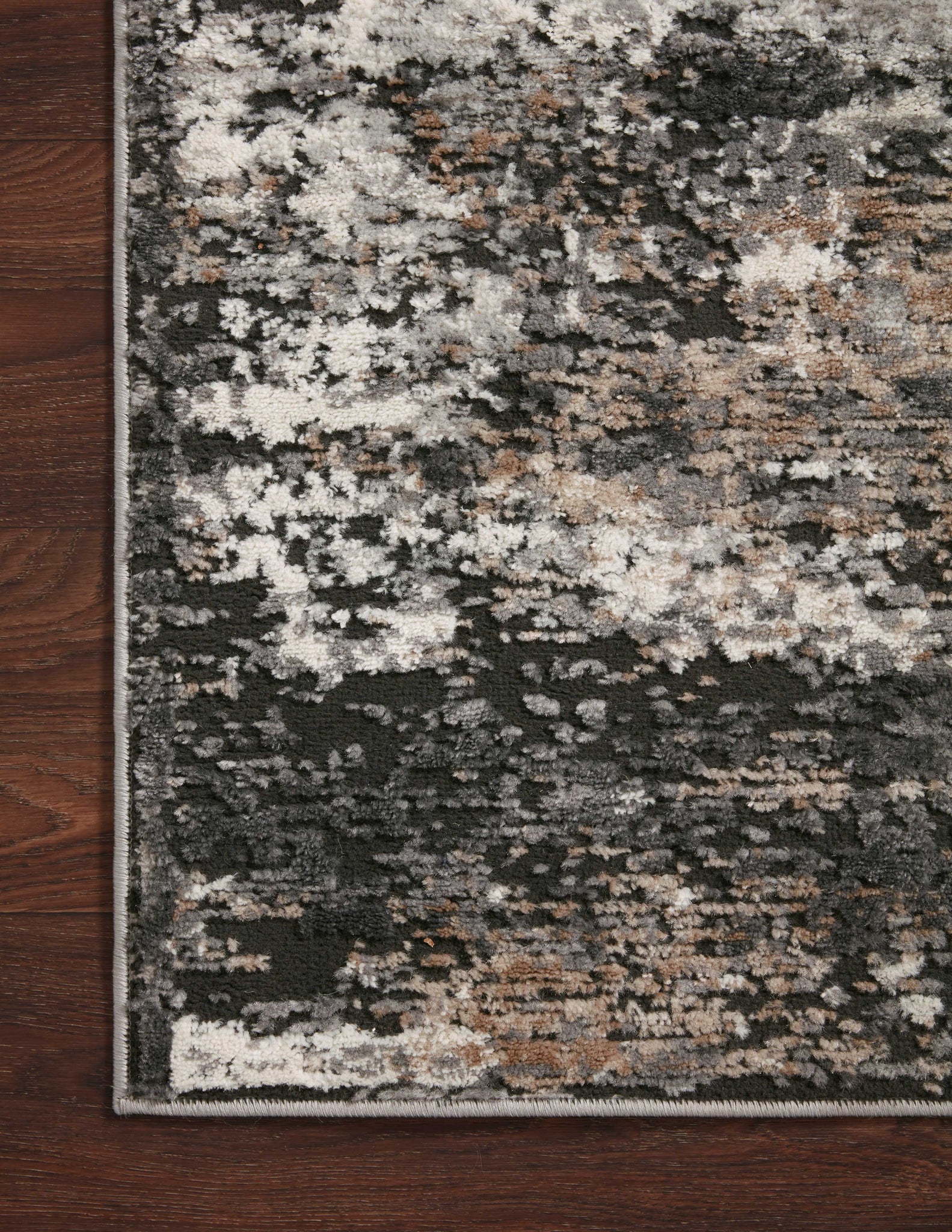 lifestyle view of Estelle Charcoal / Granite luxury Rug
