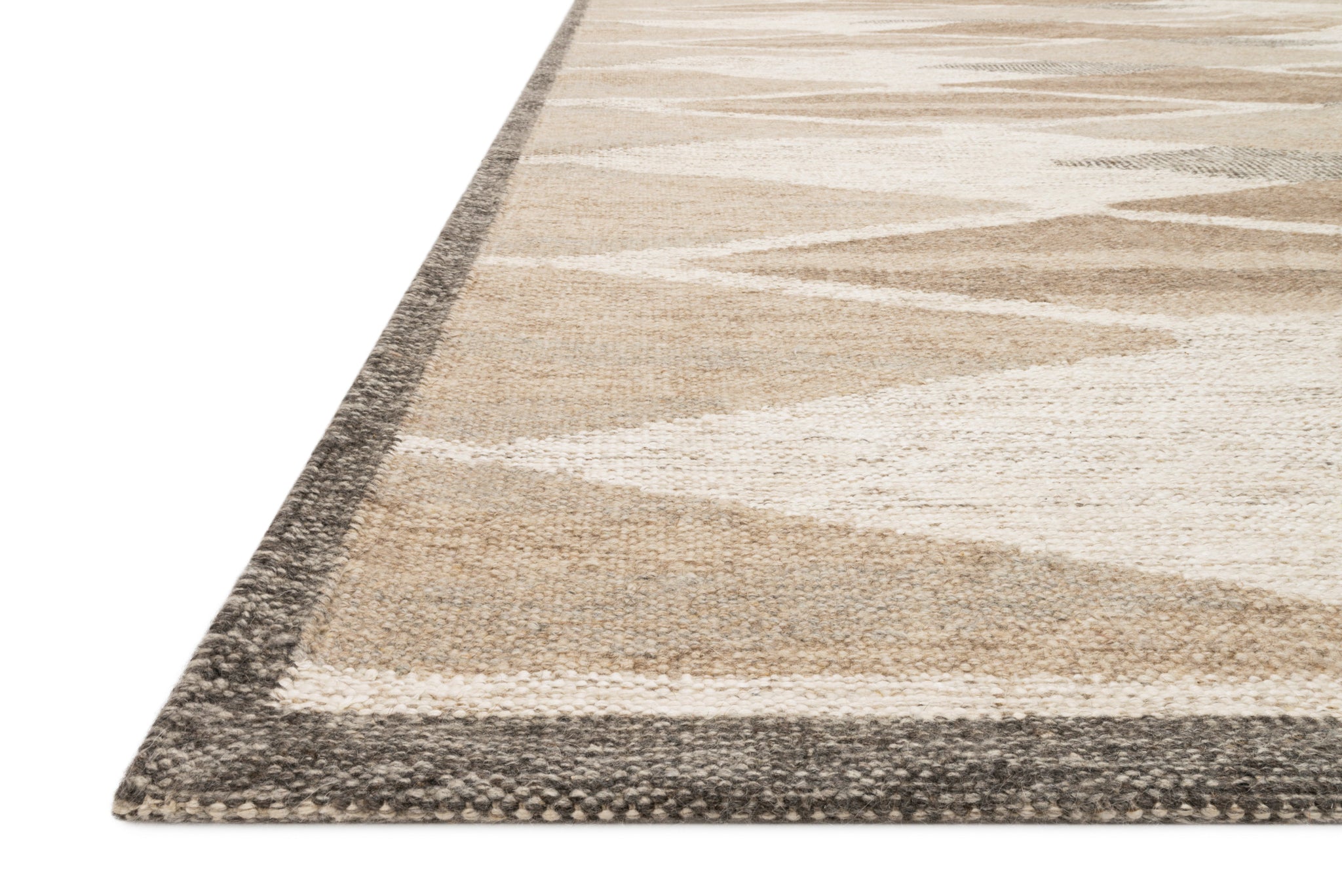 angle view of Evelina Taupe / Bark luxury Rug