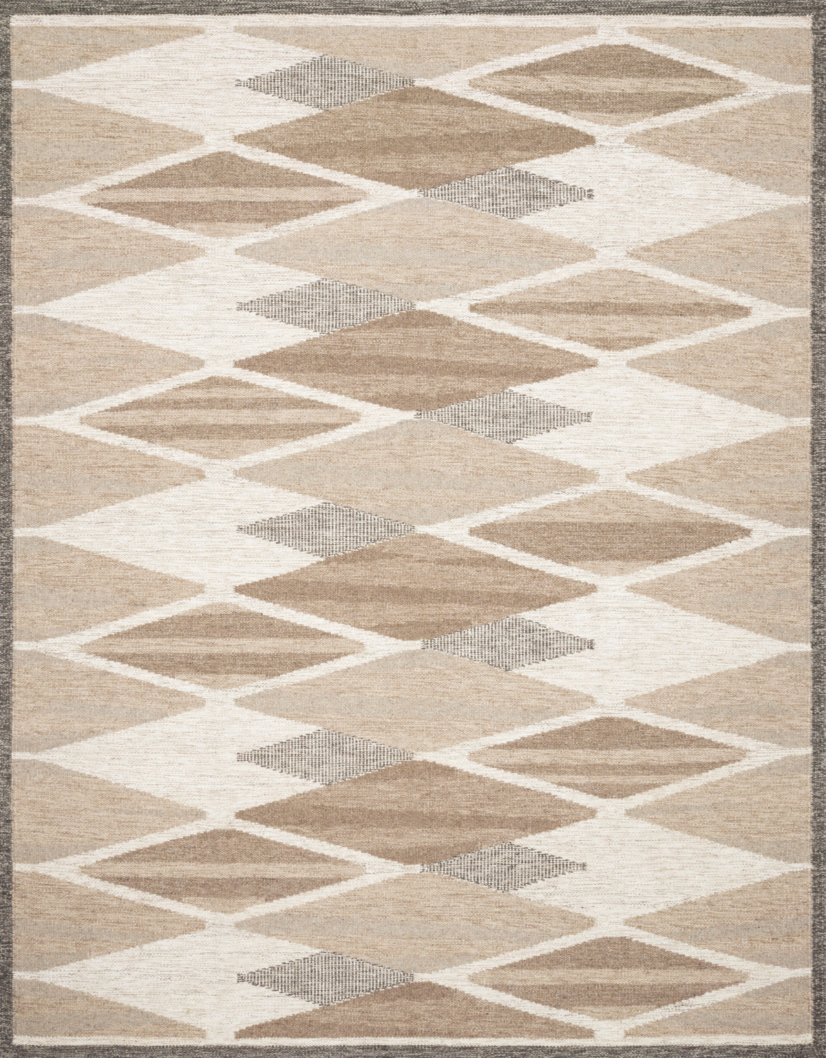 front view of Evelina Taupe / Bark luxury Rug