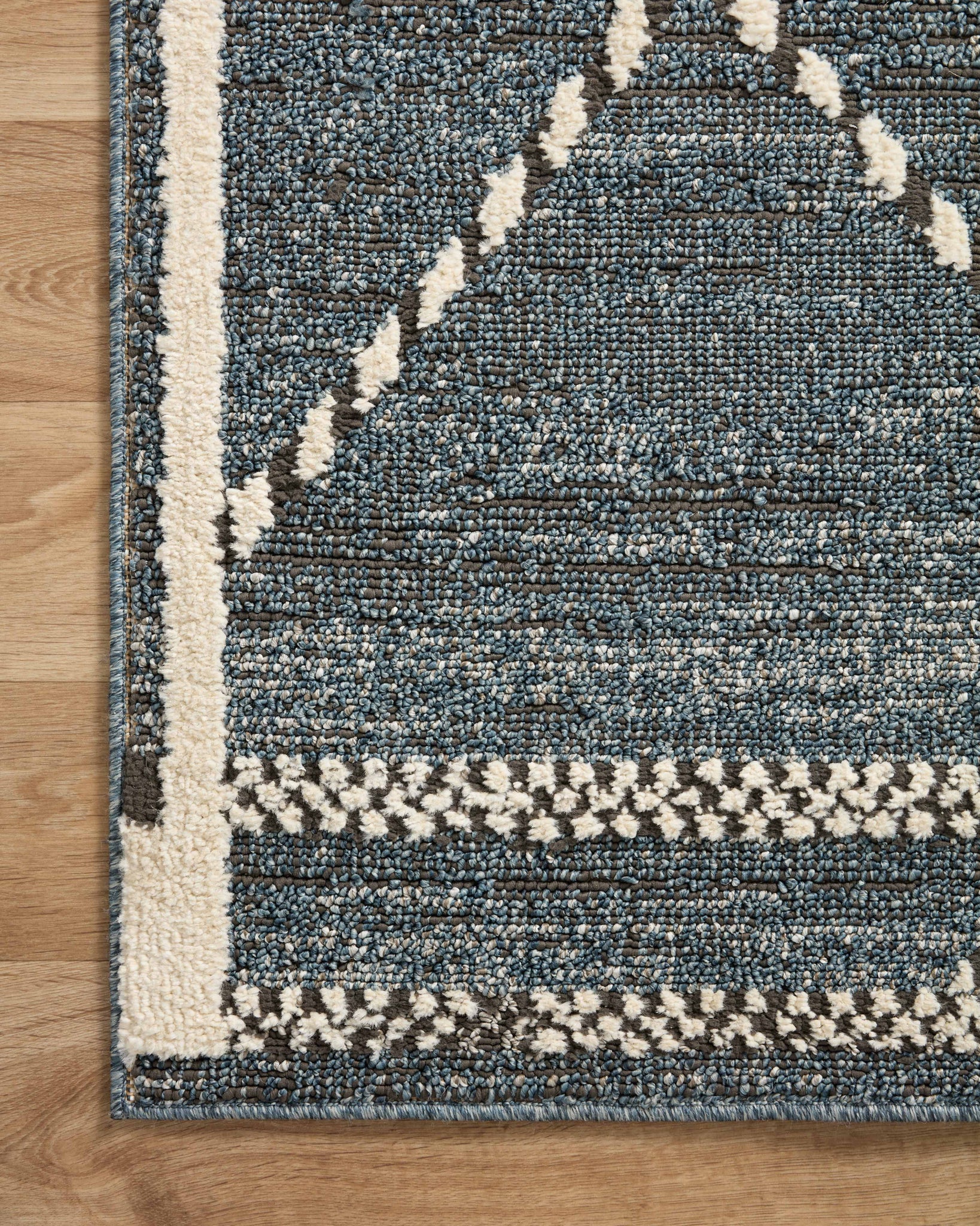 lifestyle view of Fabian Denim / Charcoal luxury Rug