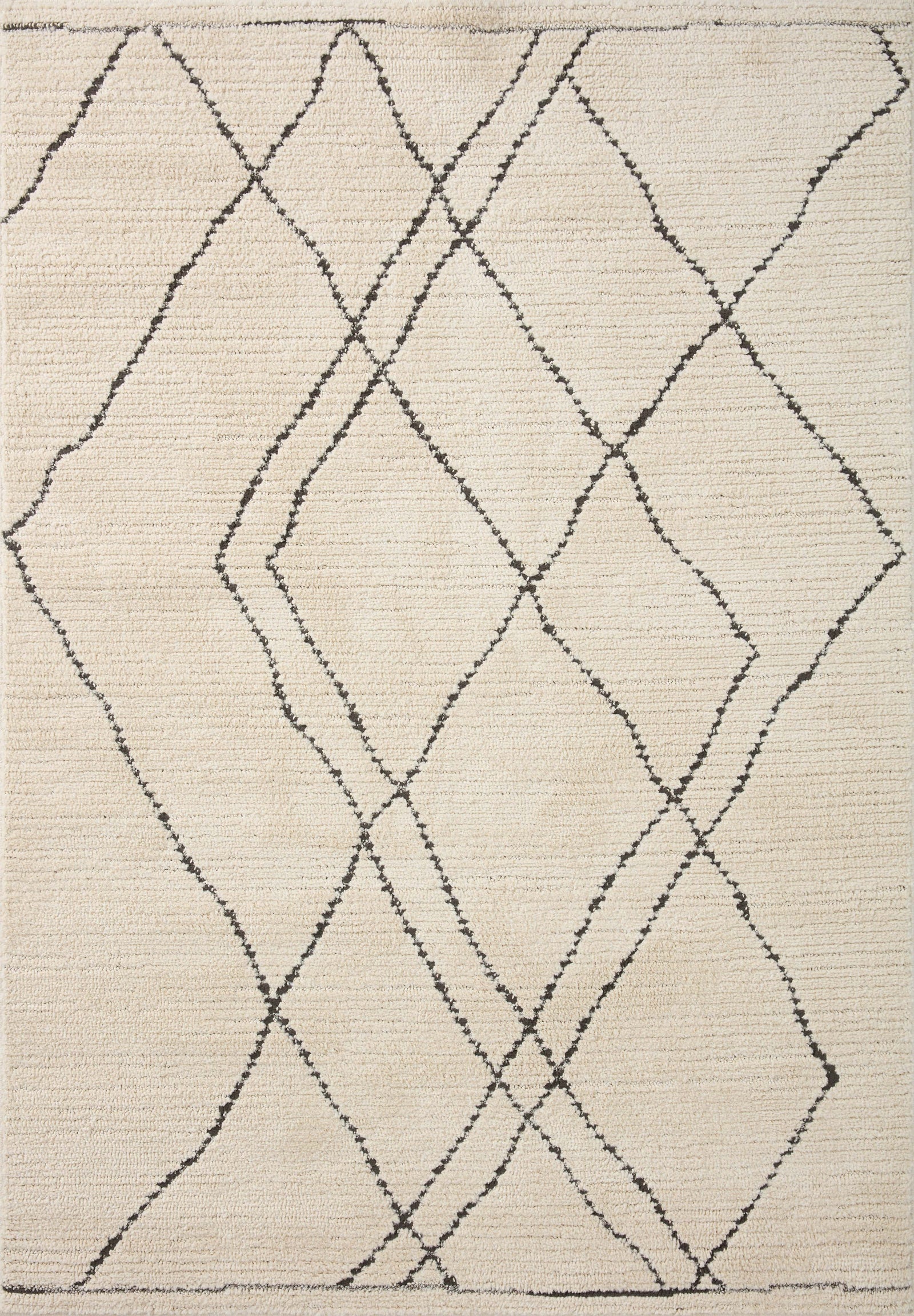 front view of Fabian Ivory / Charcoal luxury Rug
