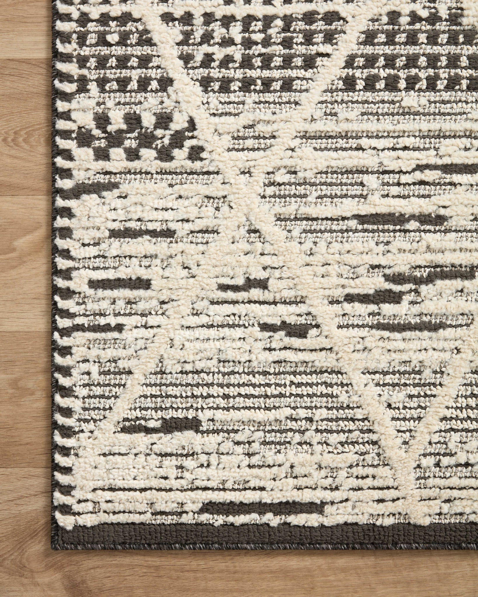 lifestyle view of Fabian Charcoal / Ivory luxury Rug