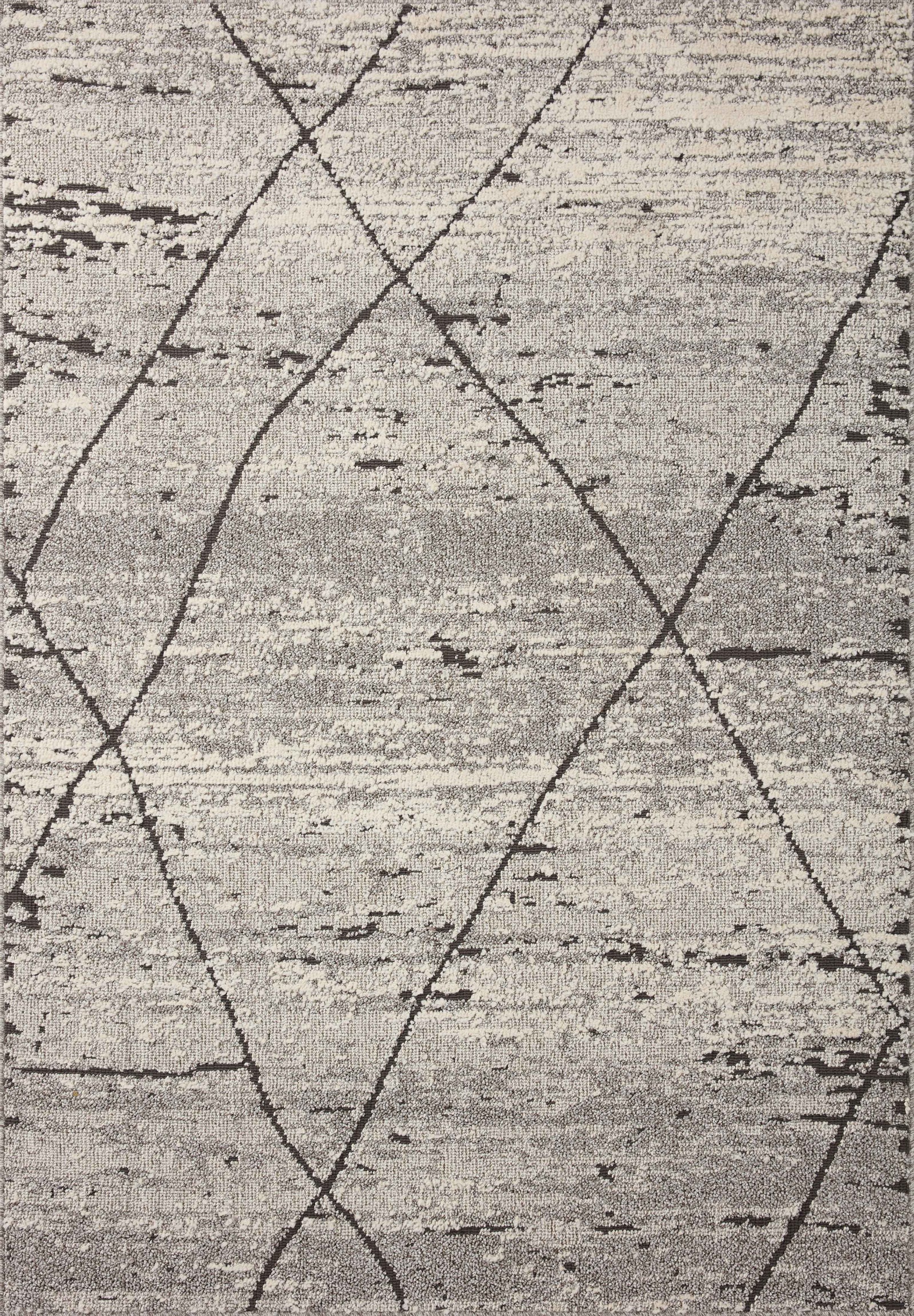 front view of Fabian Grey / Charcoal luxury Rug