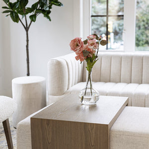 Forest Coffee Ottoman - Cream and Blonde Oak