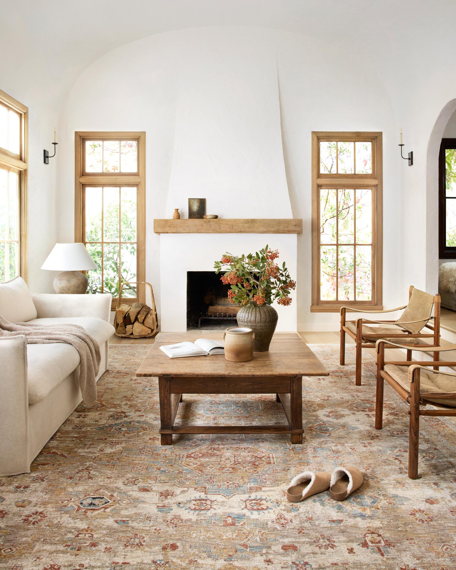 front view of Gaia Gold / Taupe luxury Rug