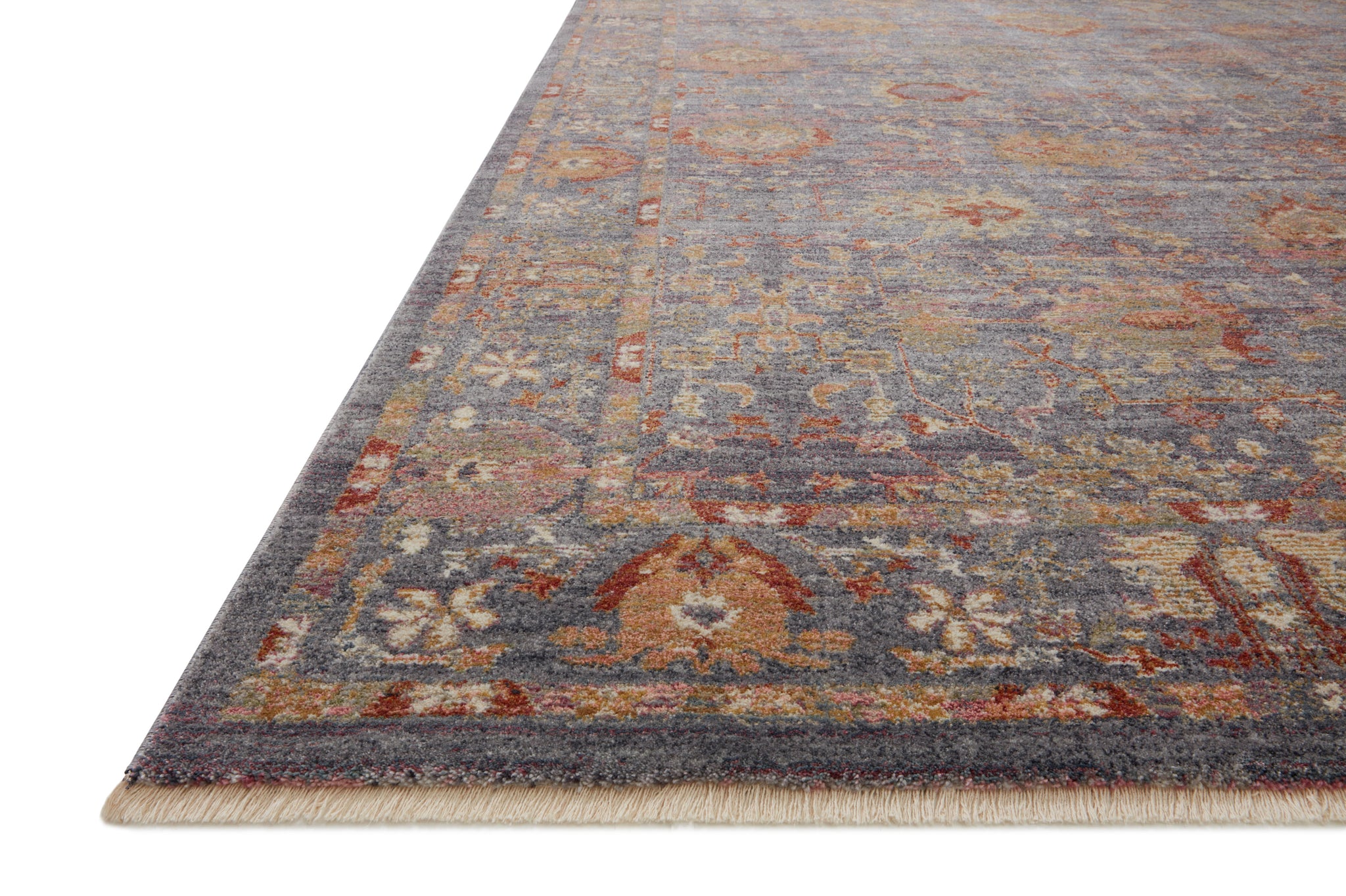 side view of Giada Grey / Multi luxury Rug