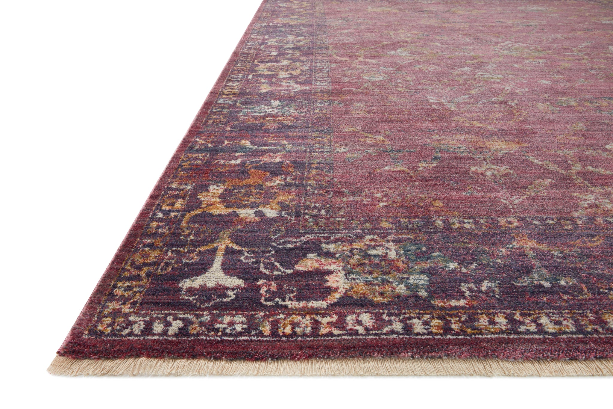 angle view of Giada Grape / Multi luxury Rug