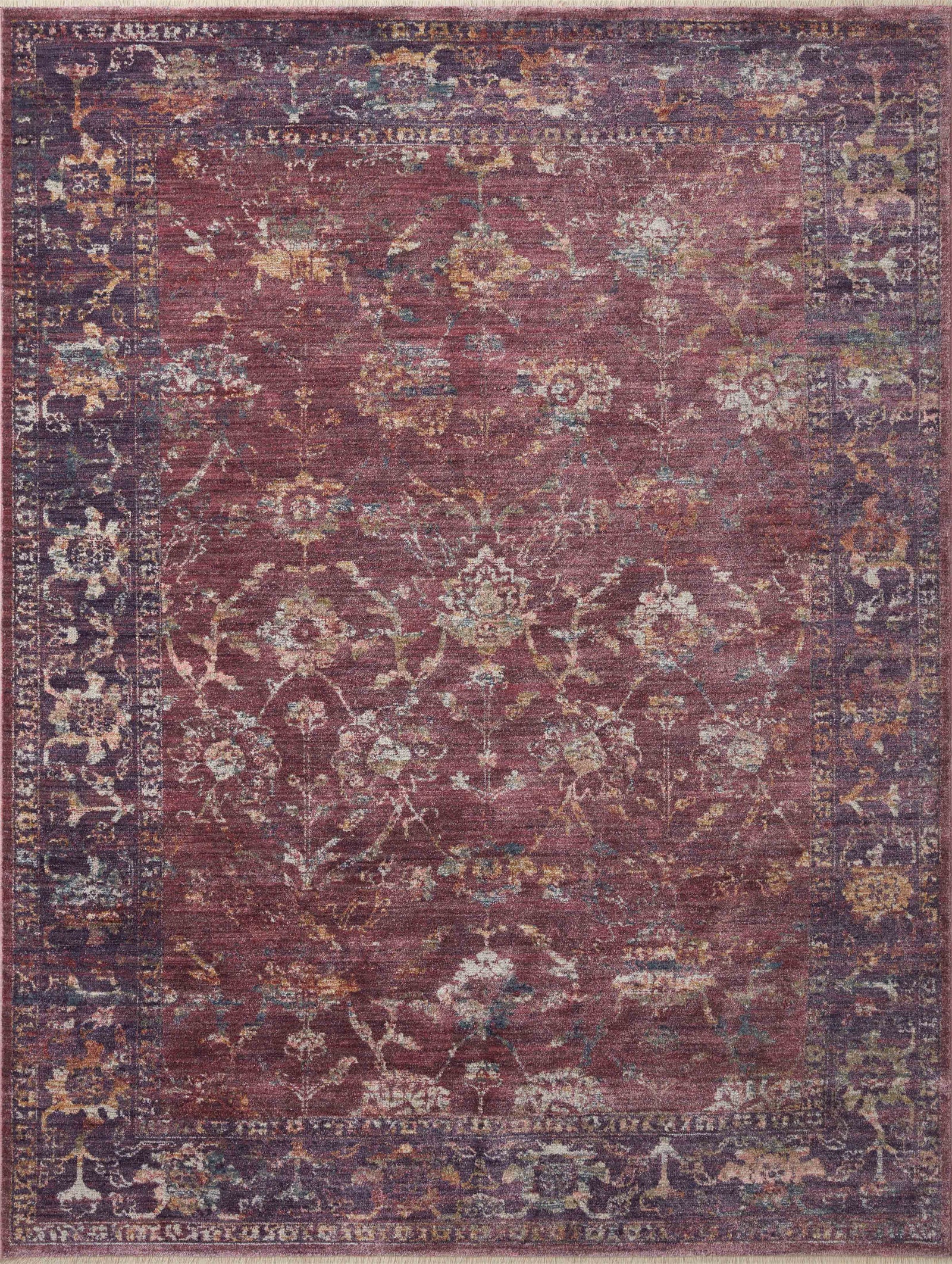 front view of Giada Grape / Multi luxury Rug