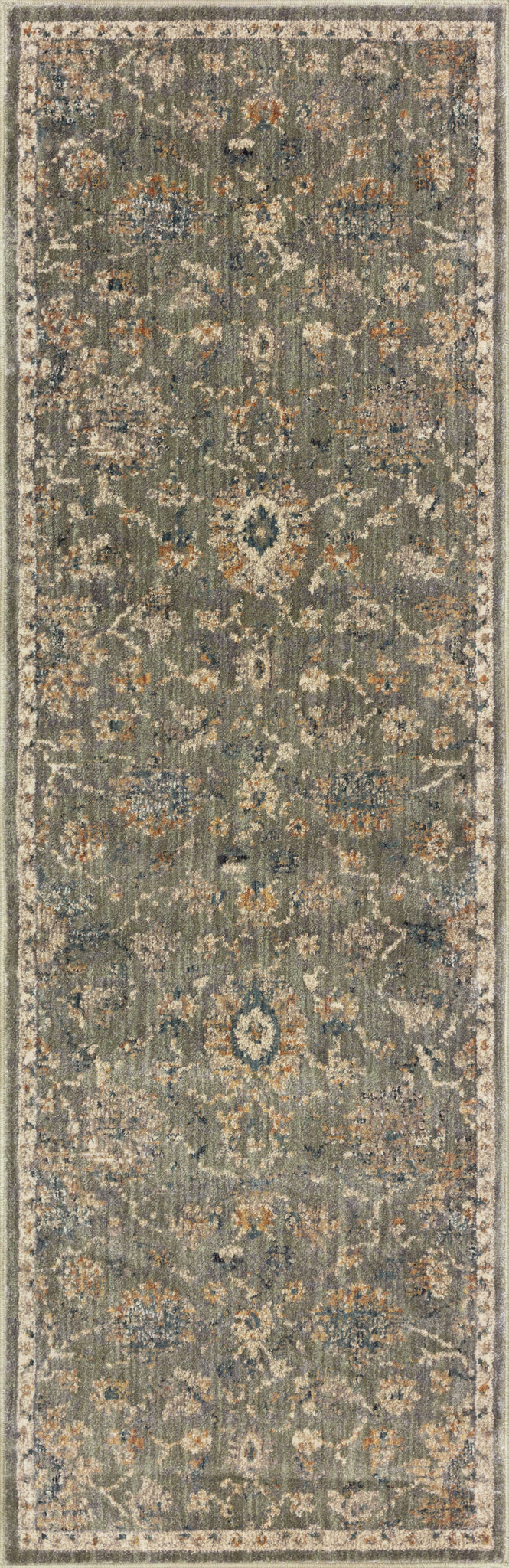 side view of Giada Sage / Gold luxury Rug