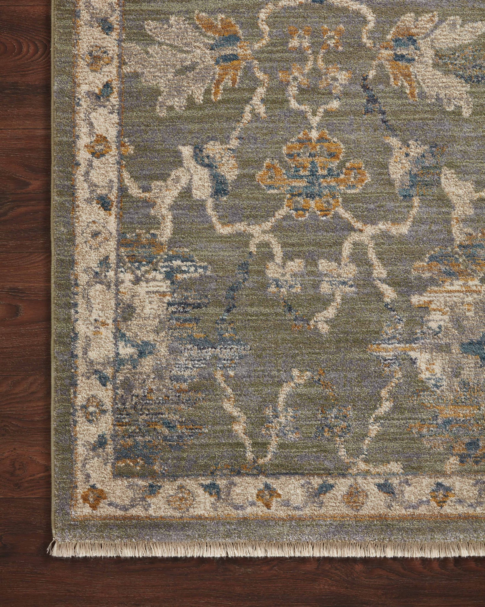detail view of Giada Sage / Gold luxury Rug