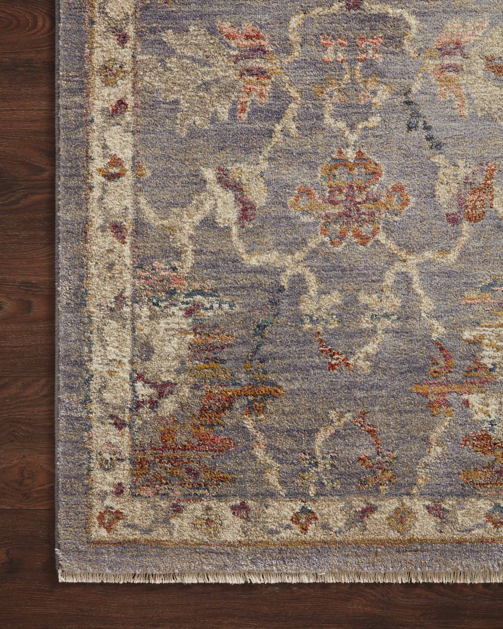 detail view of Giada Silver / Multi luxury Rug