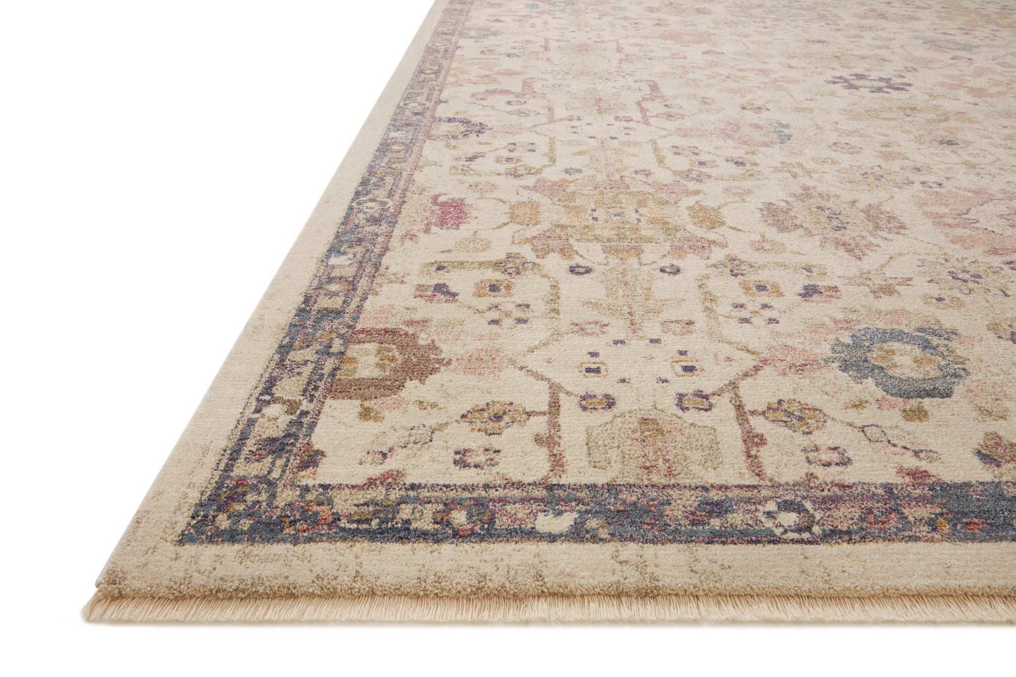 angle view of Giada Ivory / Multi luxury Rug