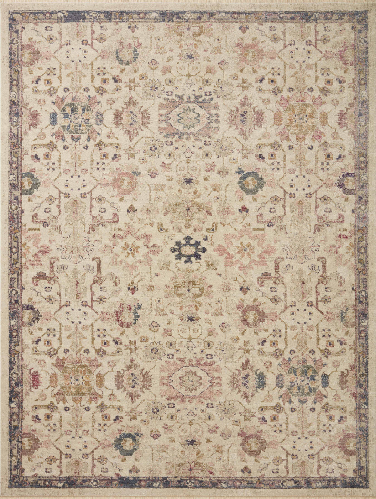 front view of Giada Ivory / Multi luxury Rug