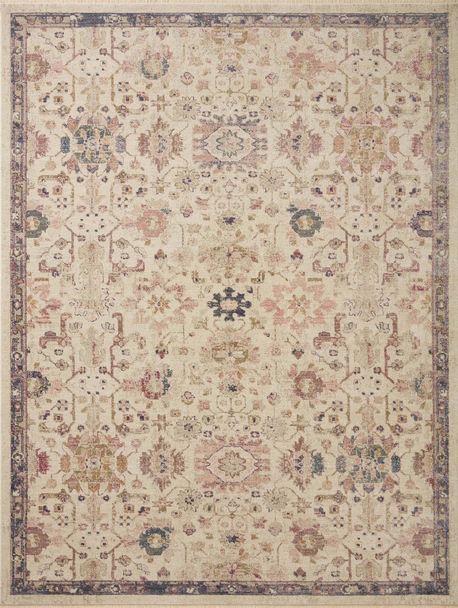 front view of Giada Ivory / Multi luxury Rug