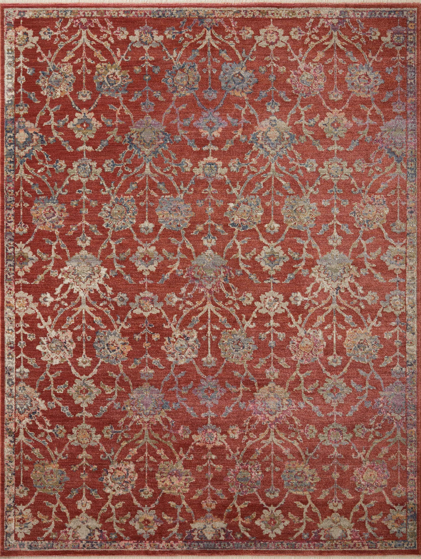 front view of Giada Red / Multi luxury Rug