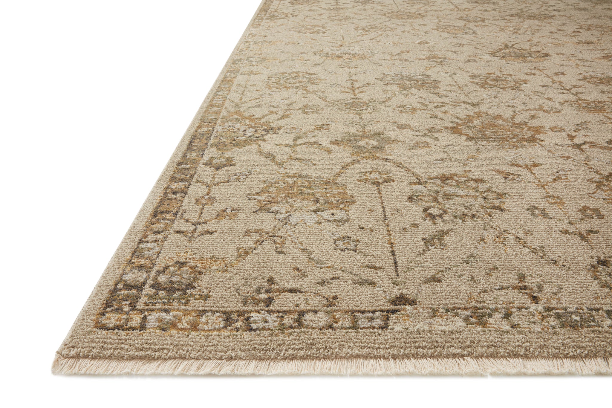 angle view of Giada Silver Sage luxury Rug