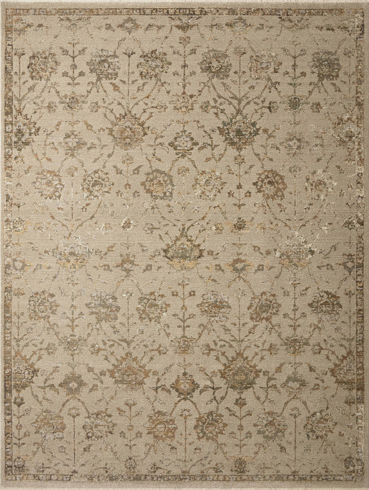 front view of Giada Silver Sage luxury Rug