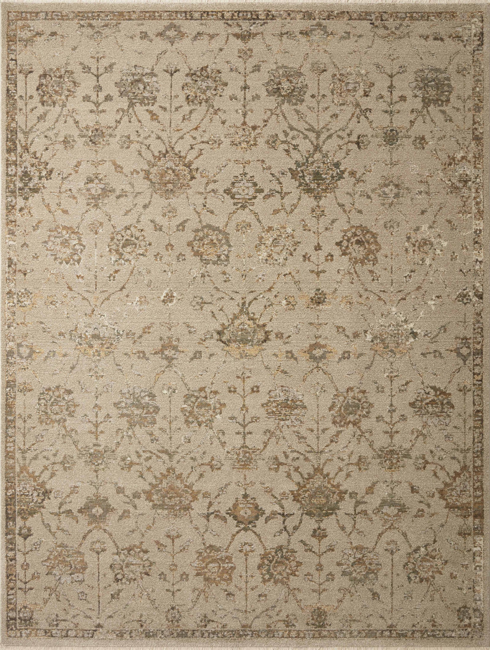 front view of Giada Silver Sage luxury Rug