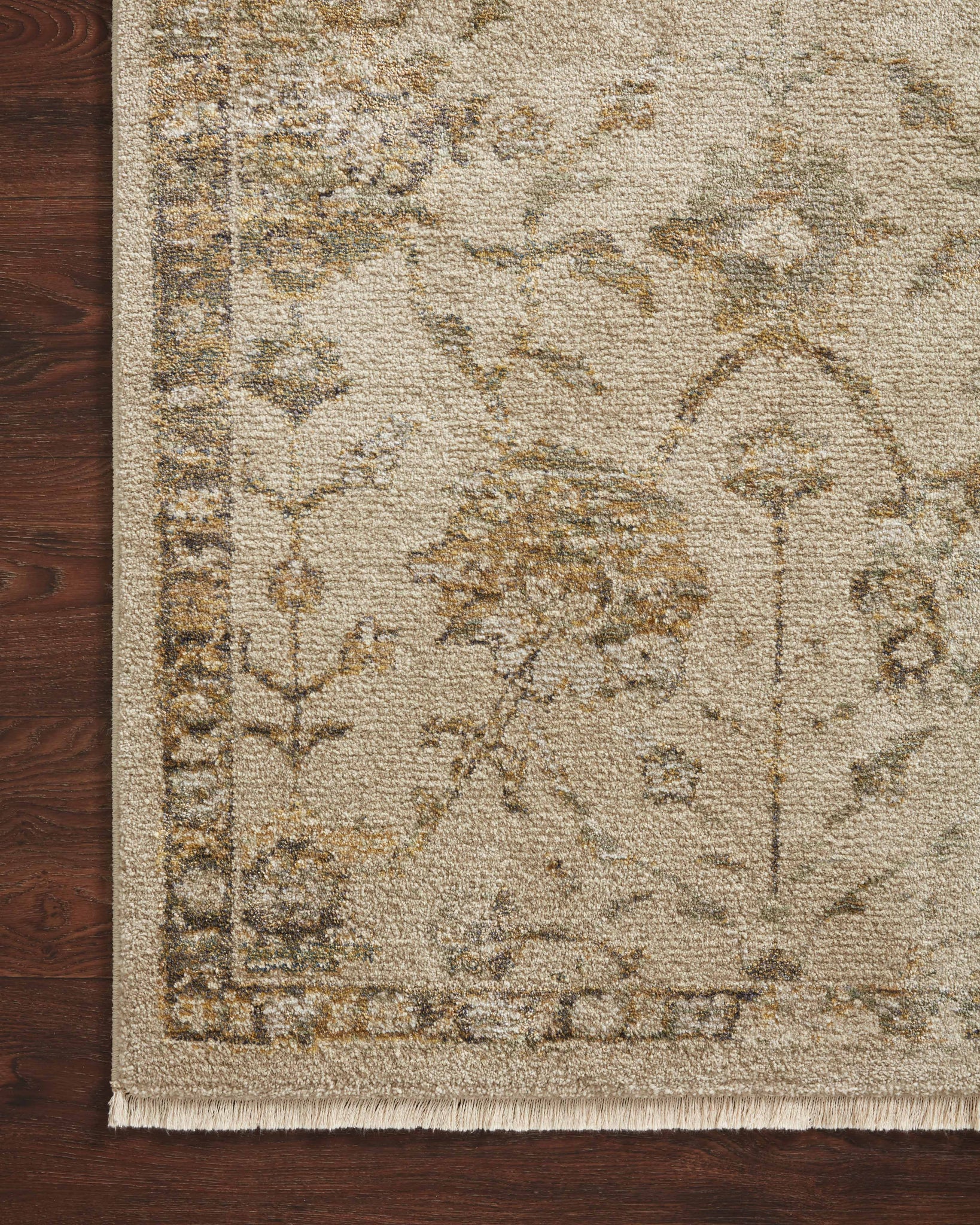 side view of Giada Silver Sage luxury Rug