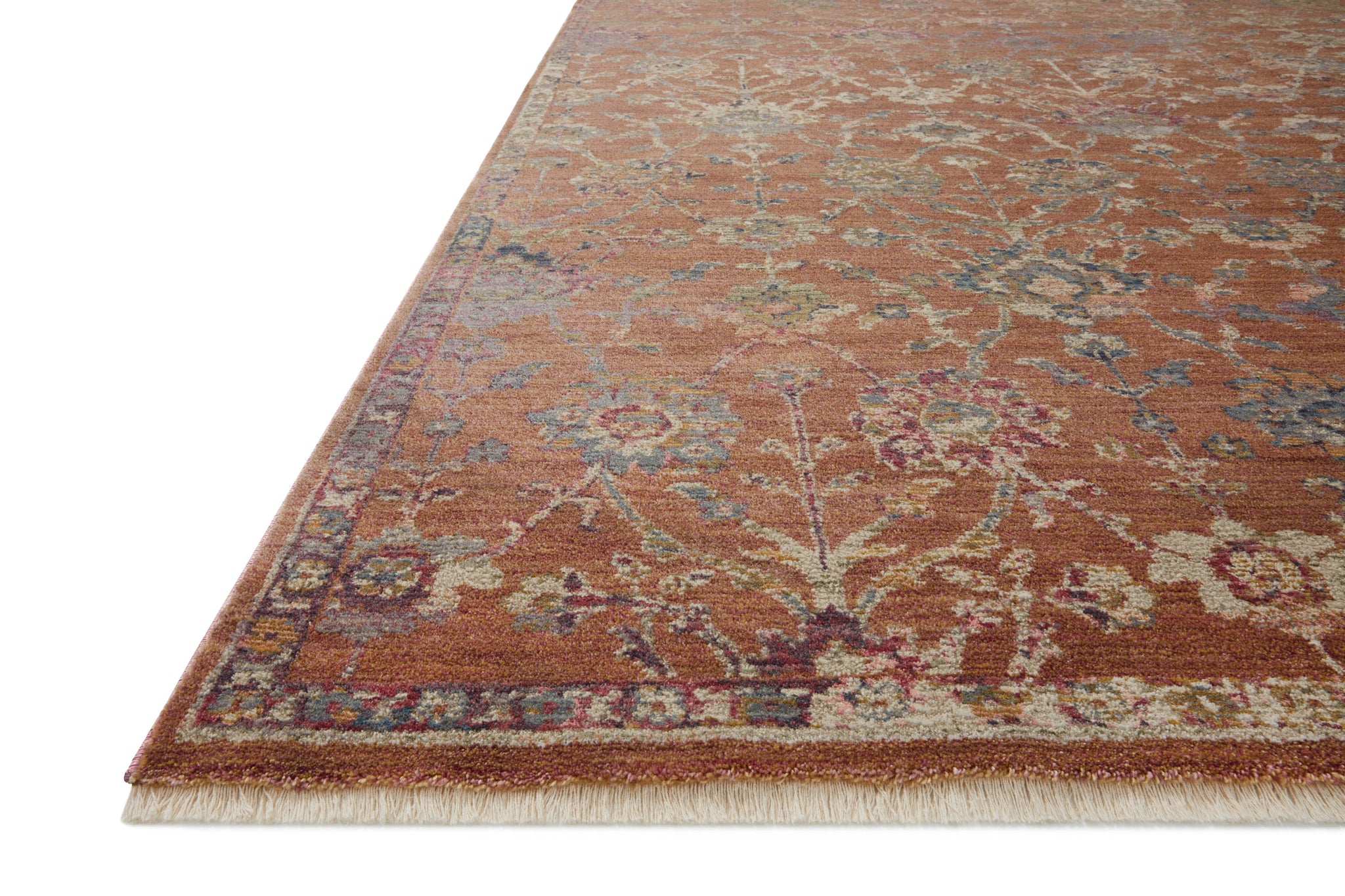 angle view of Giada Terracotta / Multi luxury Rug