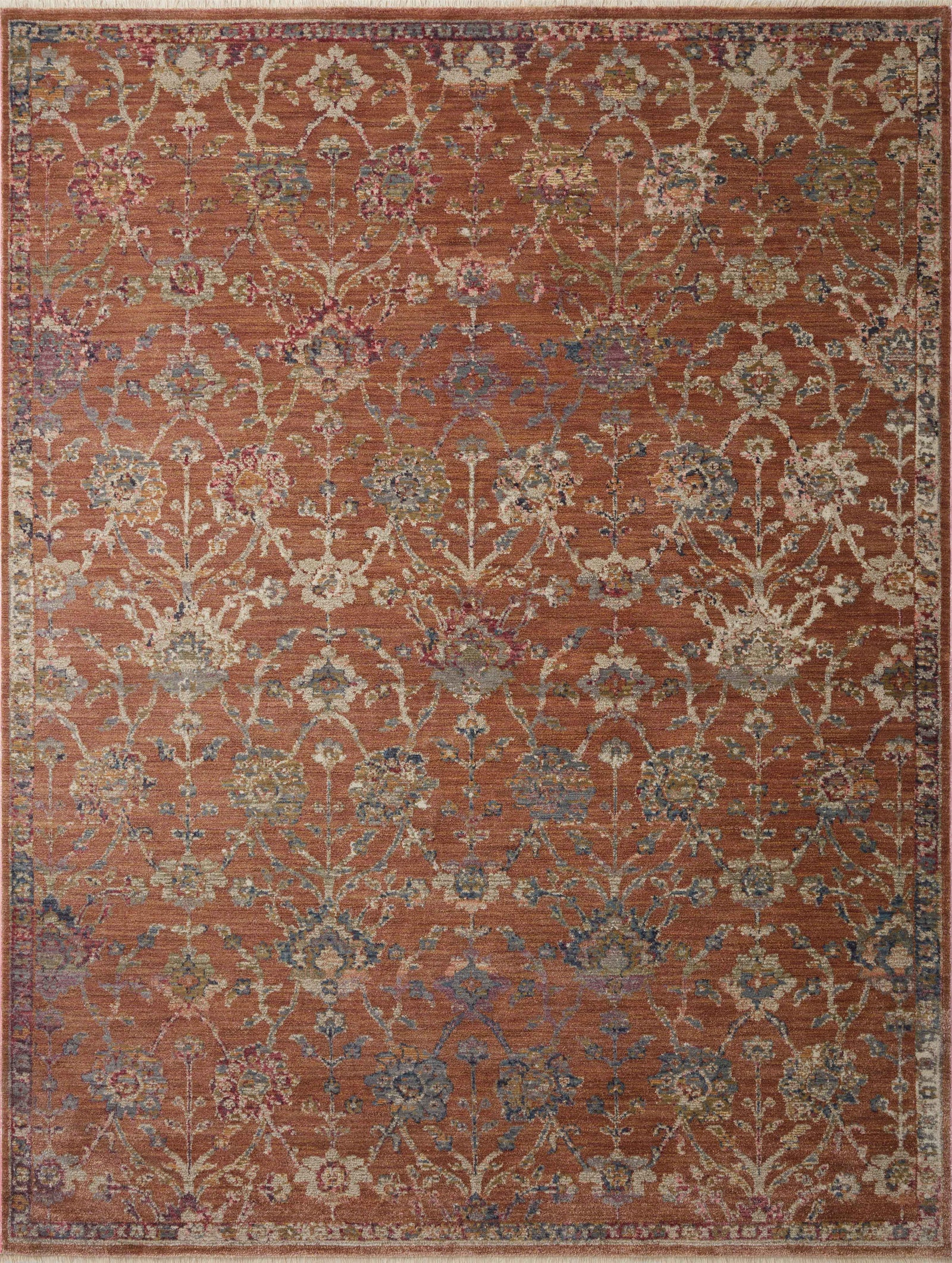 front view of Giada Terracotta / Multi luxury Rug