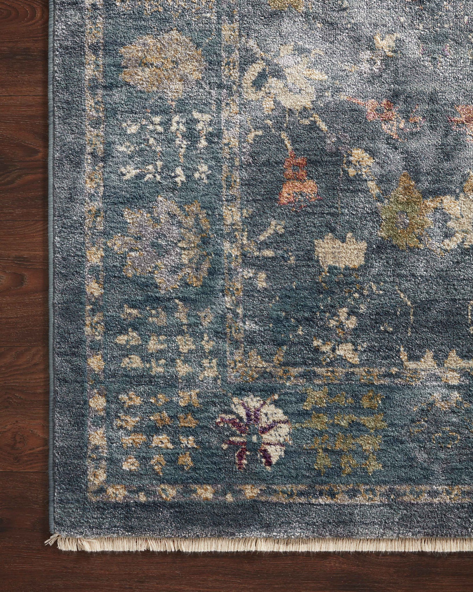 side view of Giada Denim / Multi luxury Rug