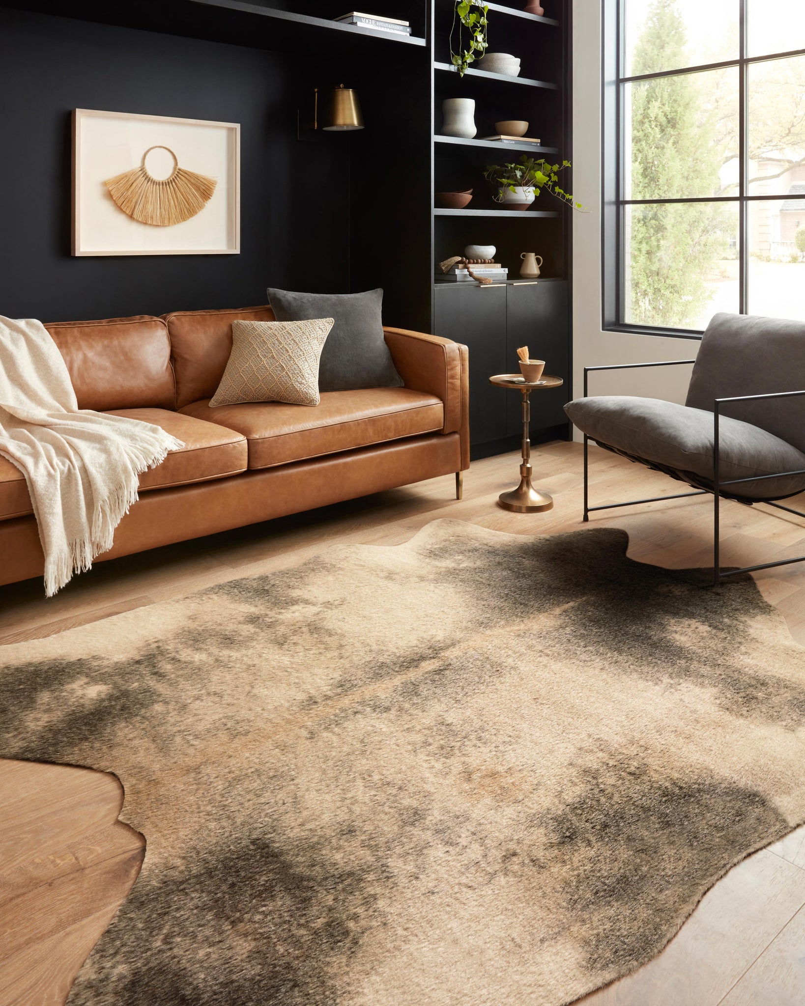 angle view of Grand Canyon Beige / Ash luxury Rug