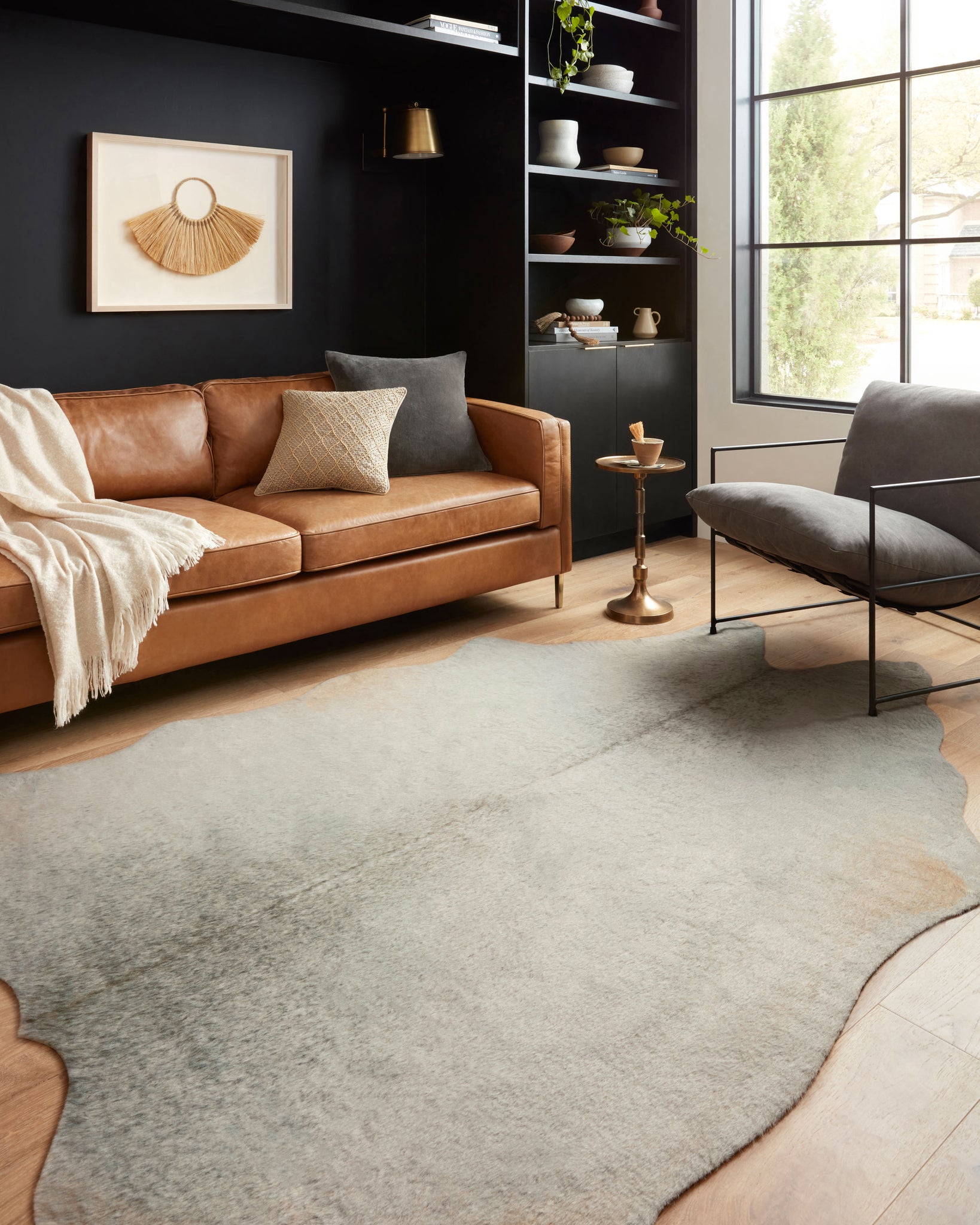 angle view of Grand Canyon Silver / Grey luxury Rug