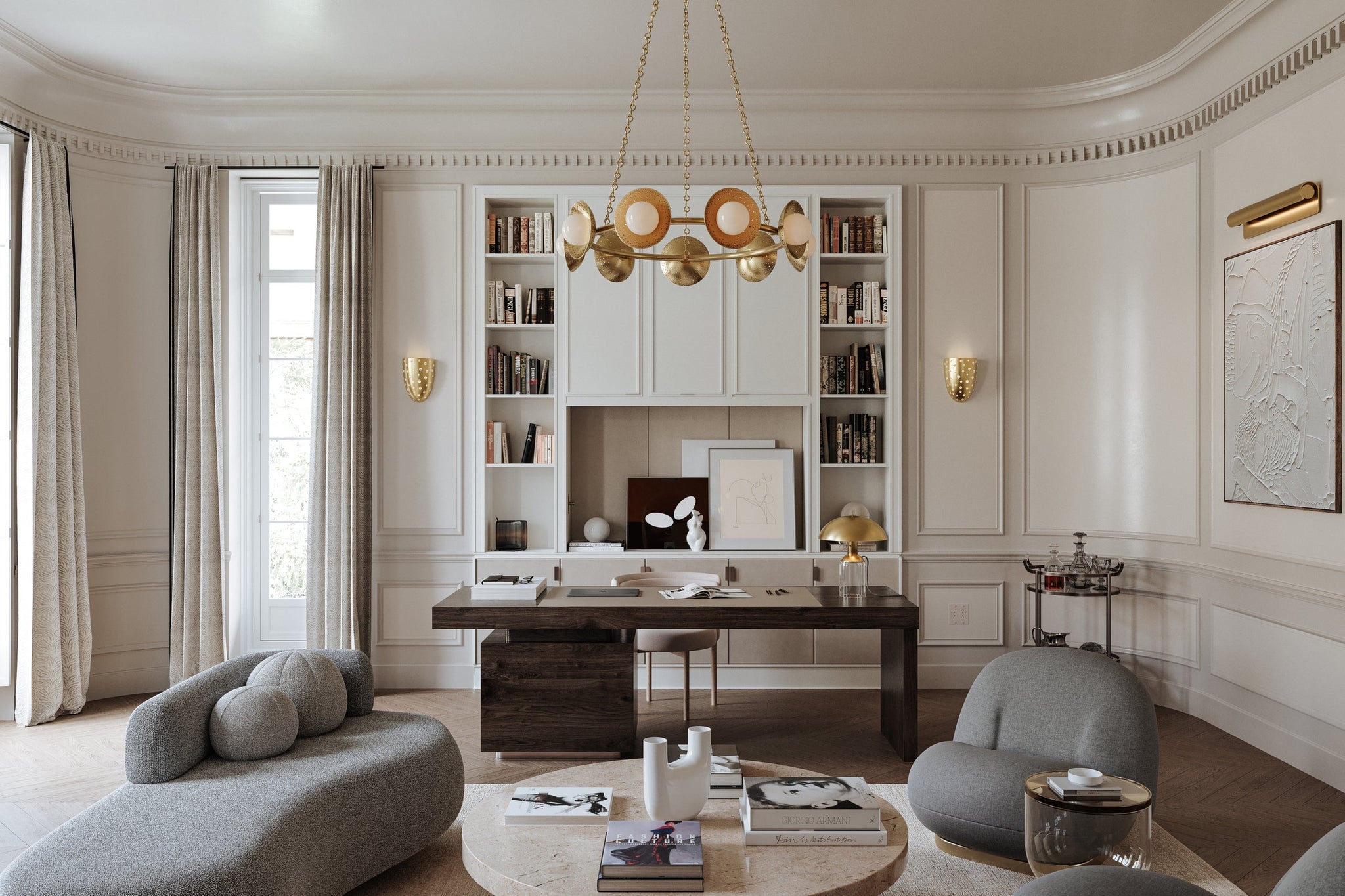 Accord Wall Sconce 5.5" x 25" - Lifestyle [1525-AGB]