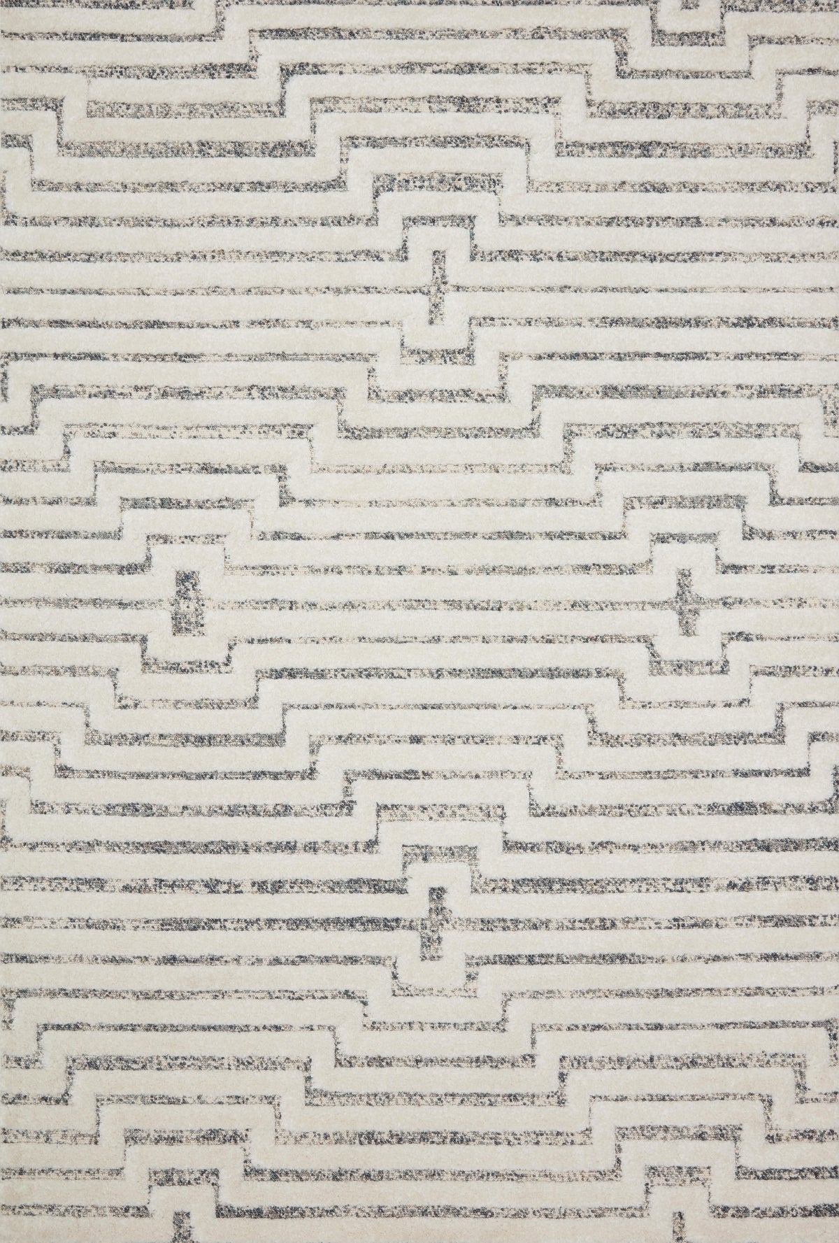 front view of Hagen White / Sky luxury Rug