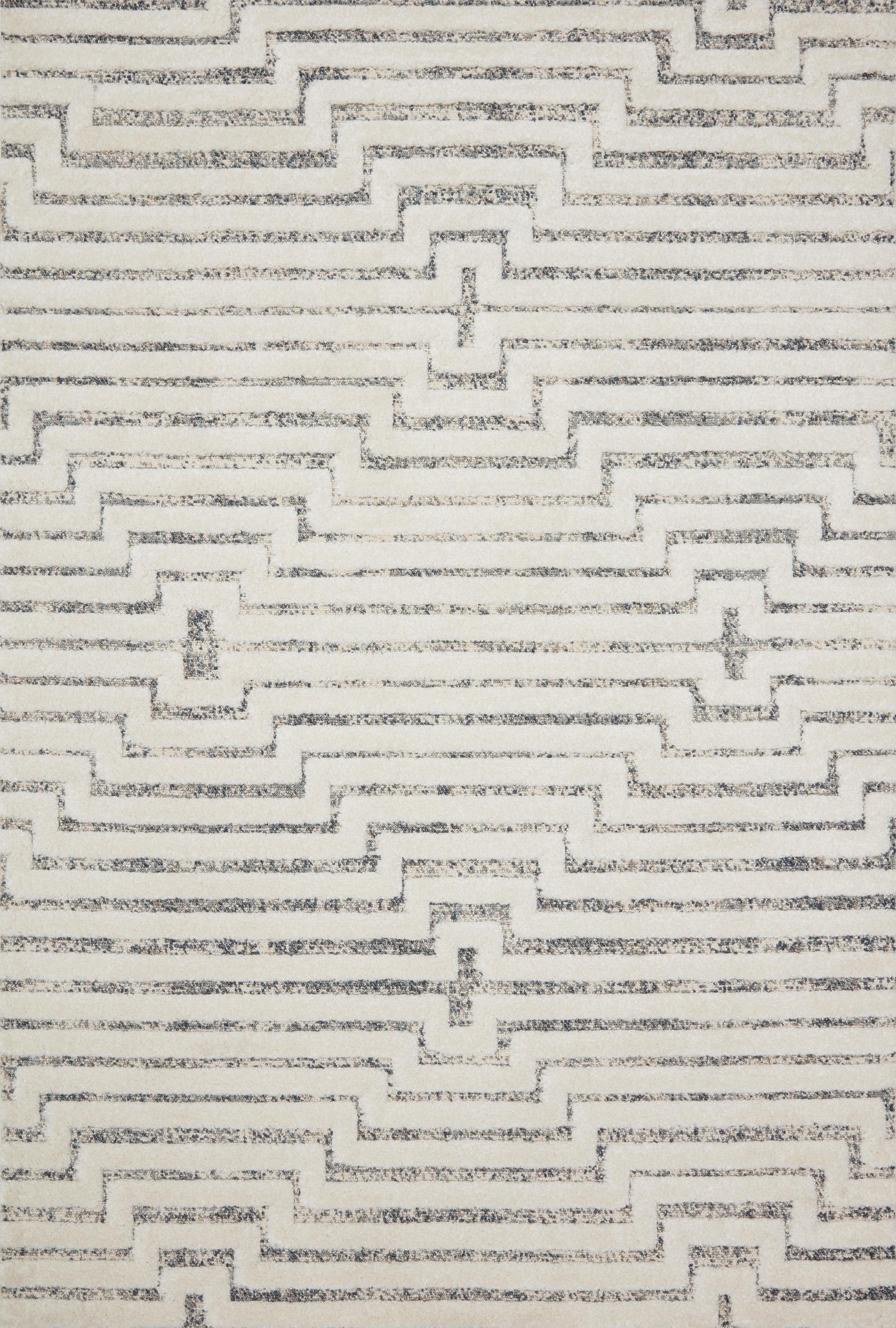 front view of Hagen White / Sky luxury Rug
