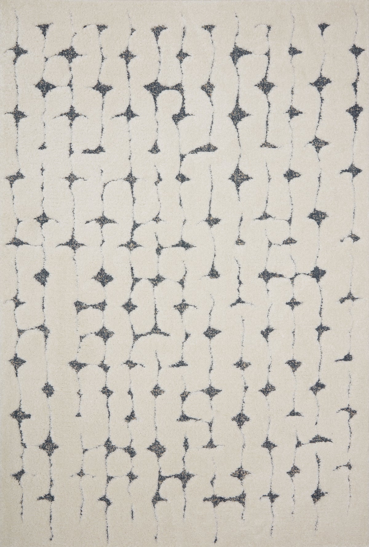 front view of Hagen White / Navy luxury Rug