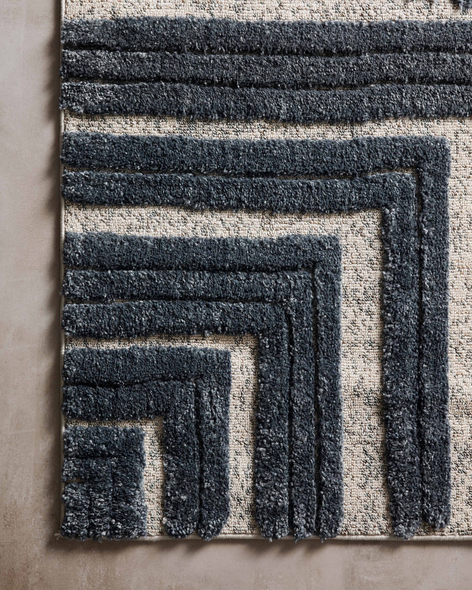 lifestyle view of Hagen Blue / White luxury Rug