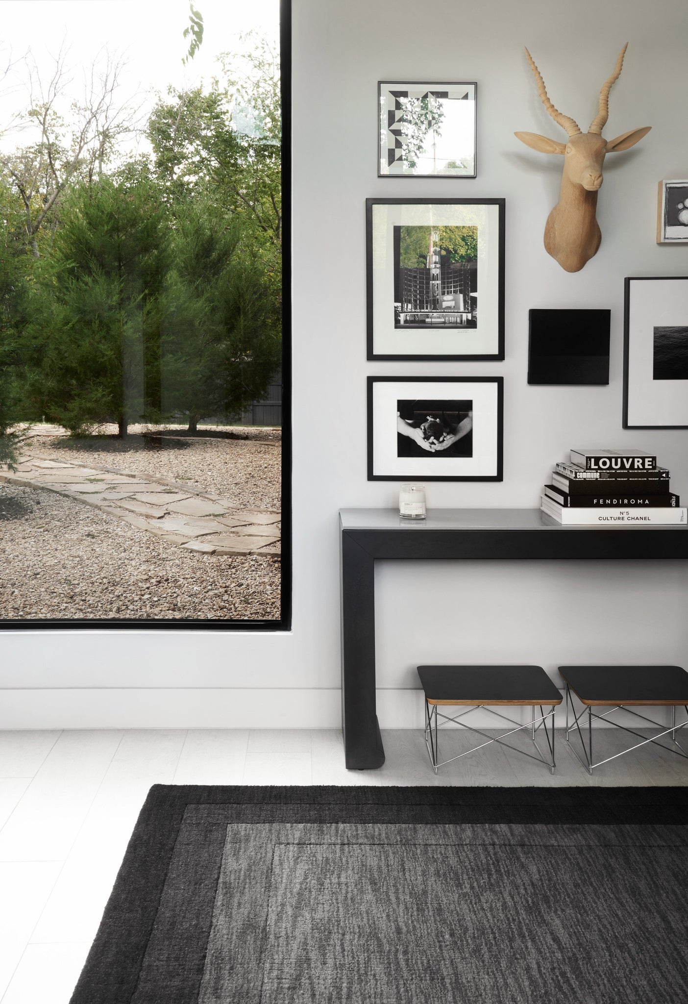 angle view of Hamilton Grey / Charcoal luxury Rug