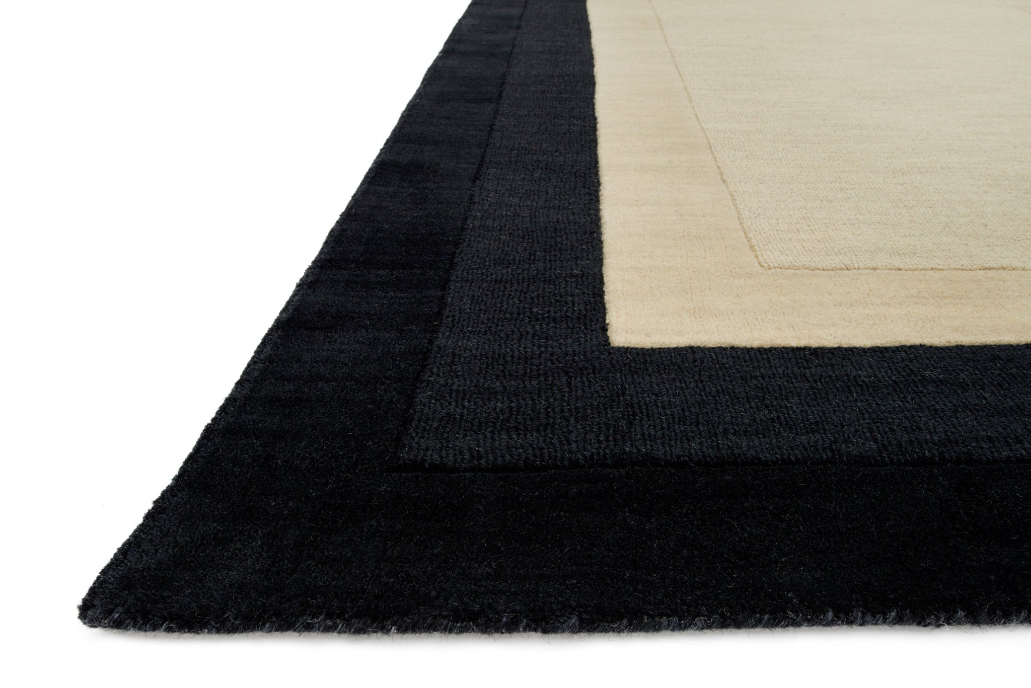 angle view of Hamilton Ivory / Charcoal luxury Rug