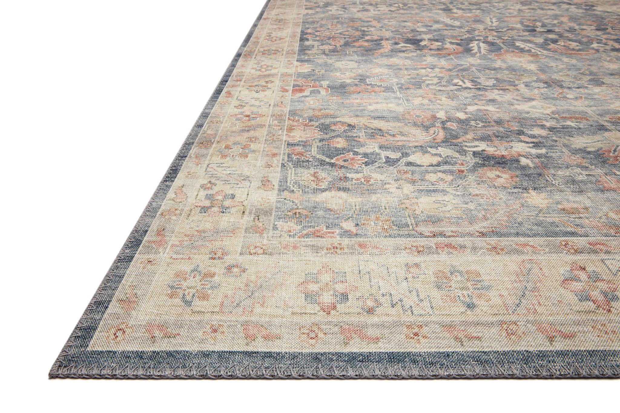 side view of Hathaway Navy / Multi luxury Rug