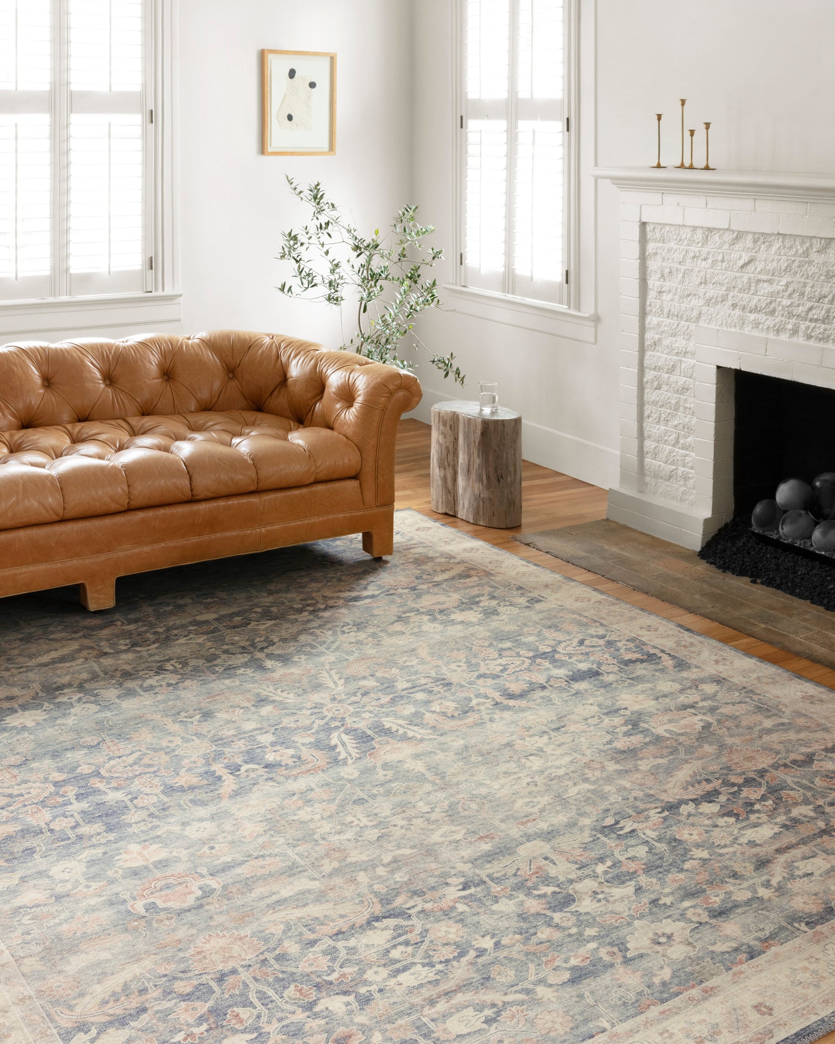angle view of Hathaway Navy / Multi luxury Rug