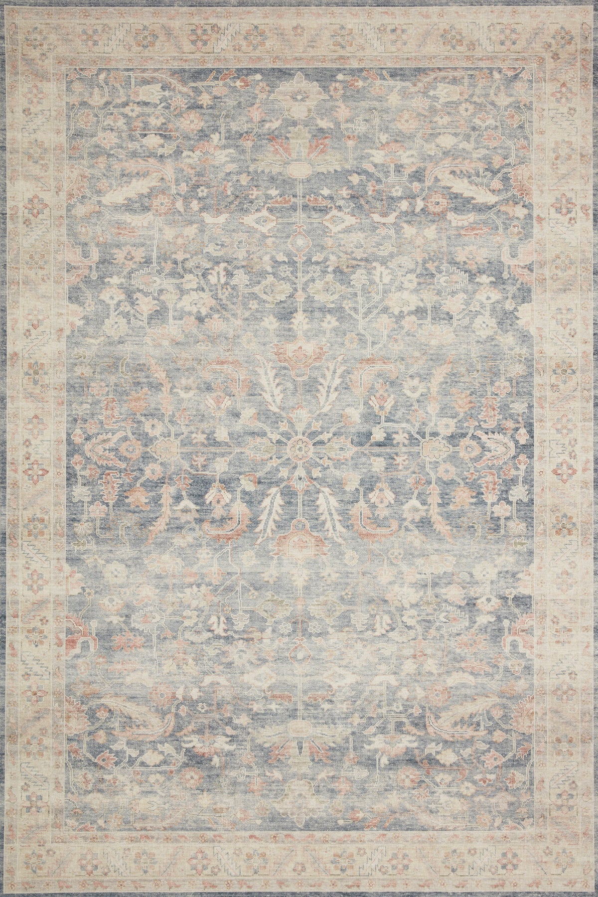 front view of Hathaway Navy / Multi luxury Rug