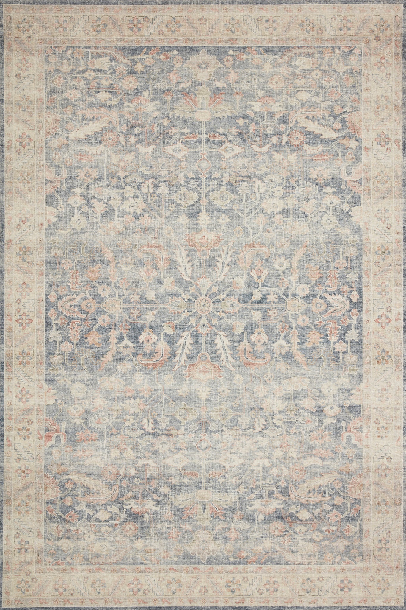 front view of Hathaway Navy / Multi luxury Rug