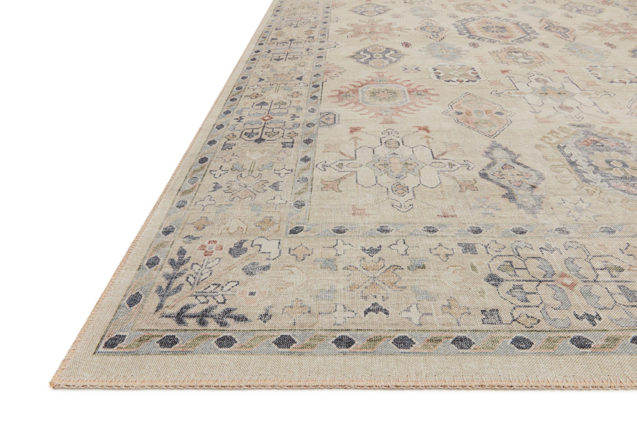 side view of Hathaway Beige / Multi luxury Rug