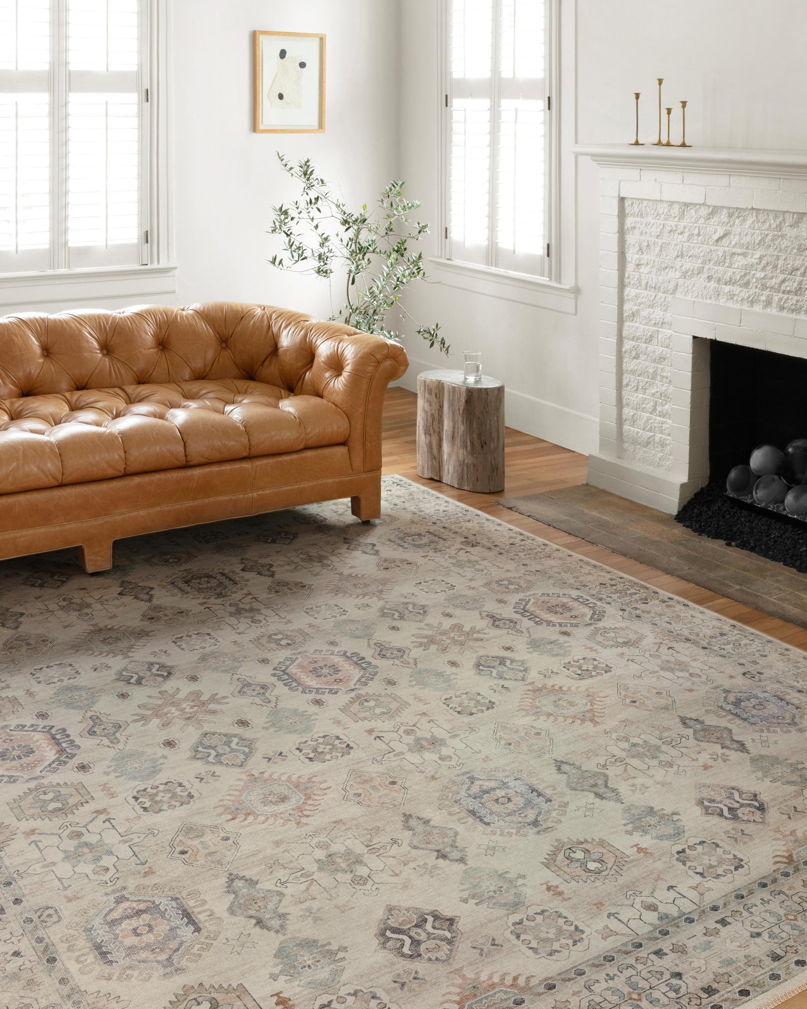 angle view of Hathaway Beige / Multi luxury Rug