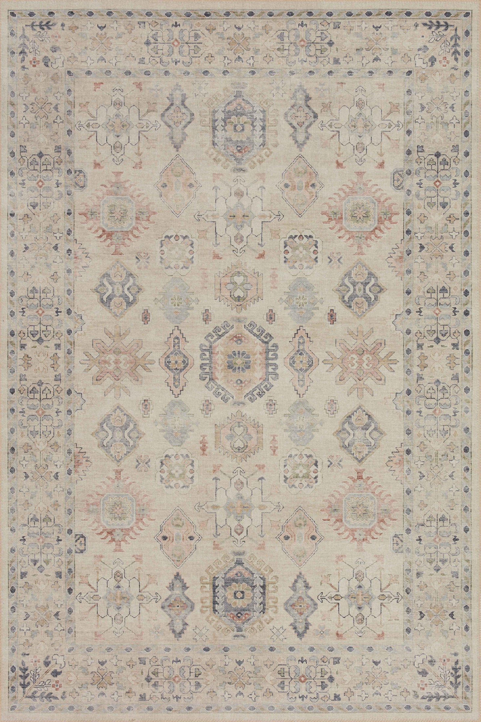 front view of Hathaway Beige / Multi luxury Rug