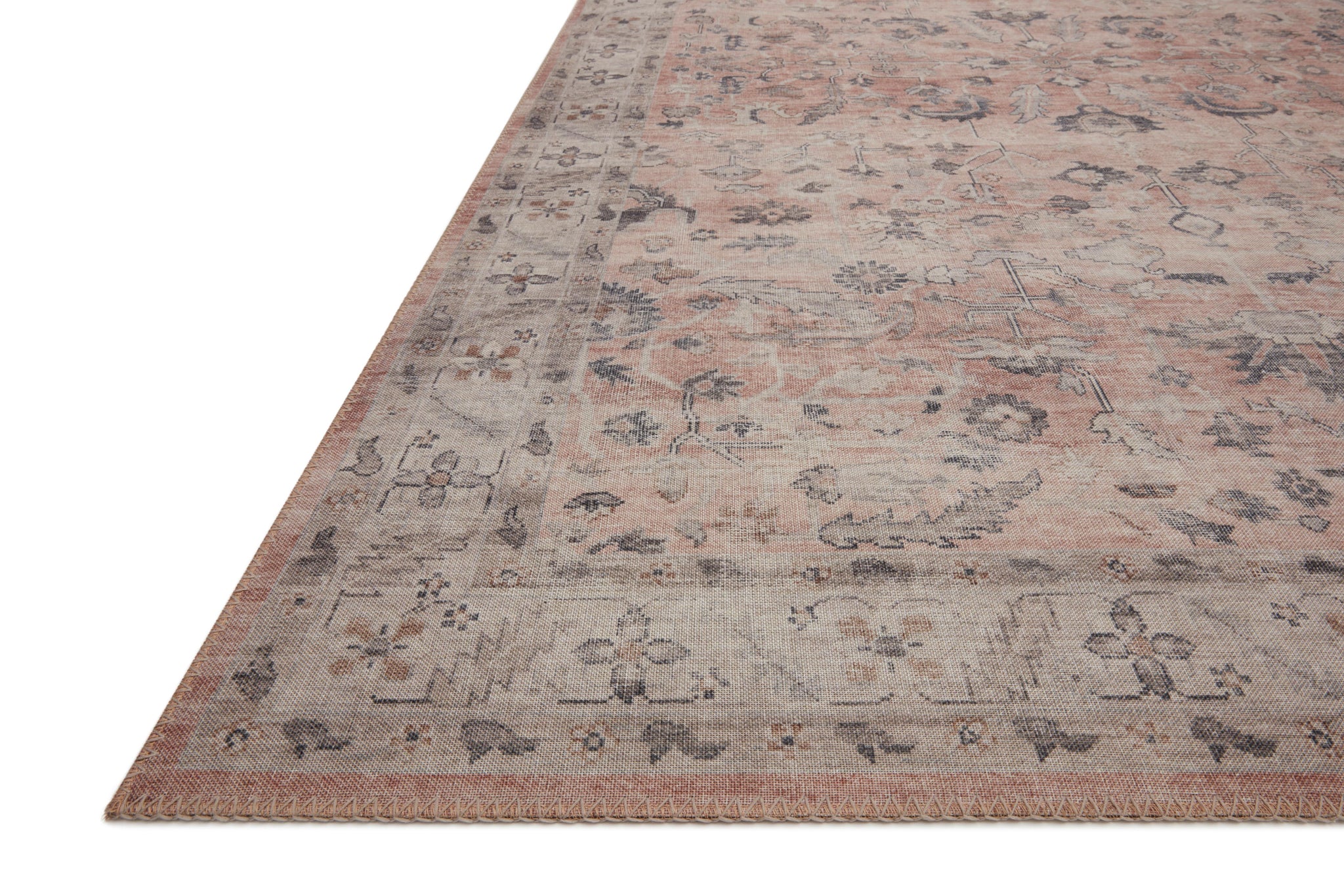 side view of Hathaway Blush / Multi luxury Rug