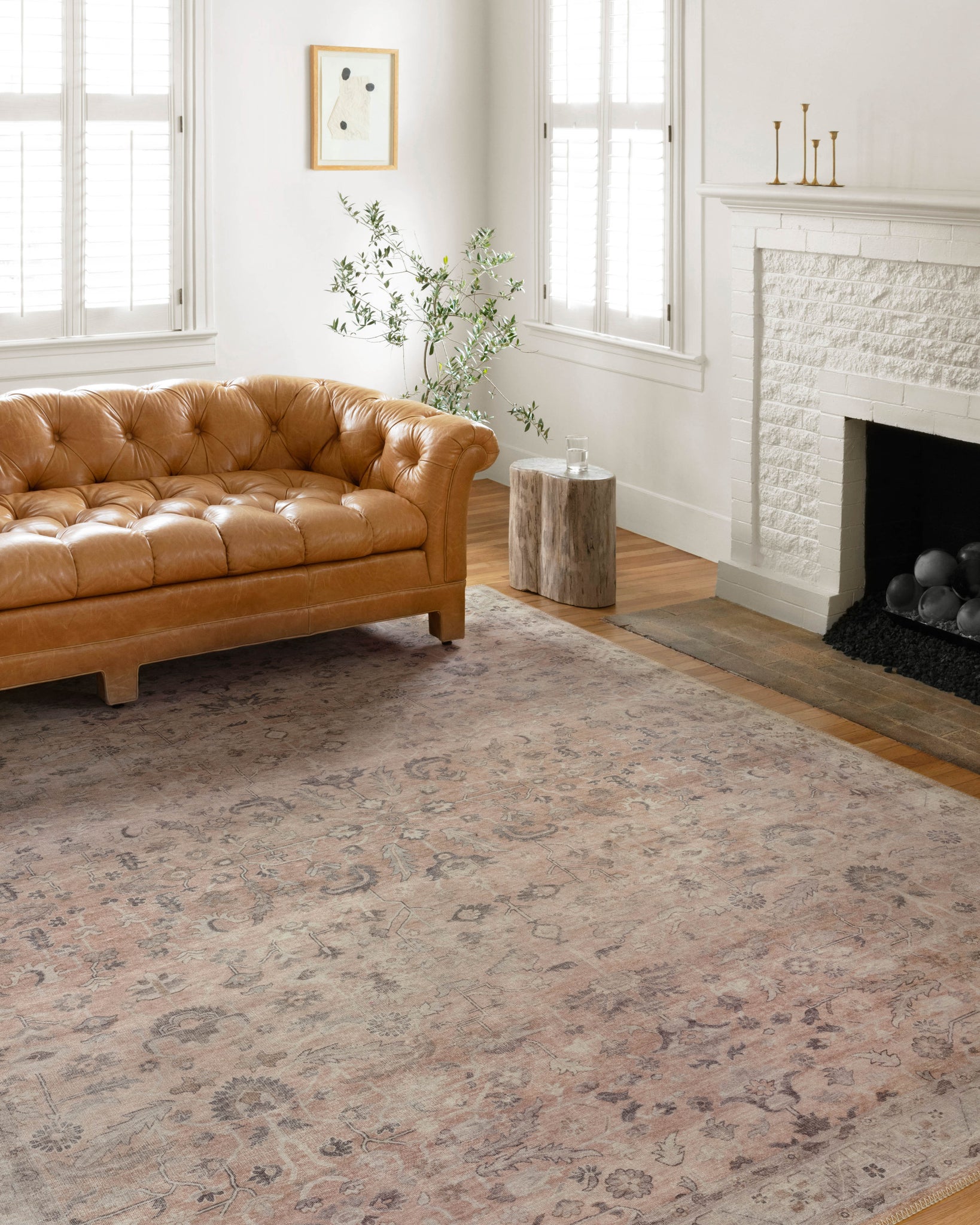 angle view of Hathaway Blush / Multi luxury Rug