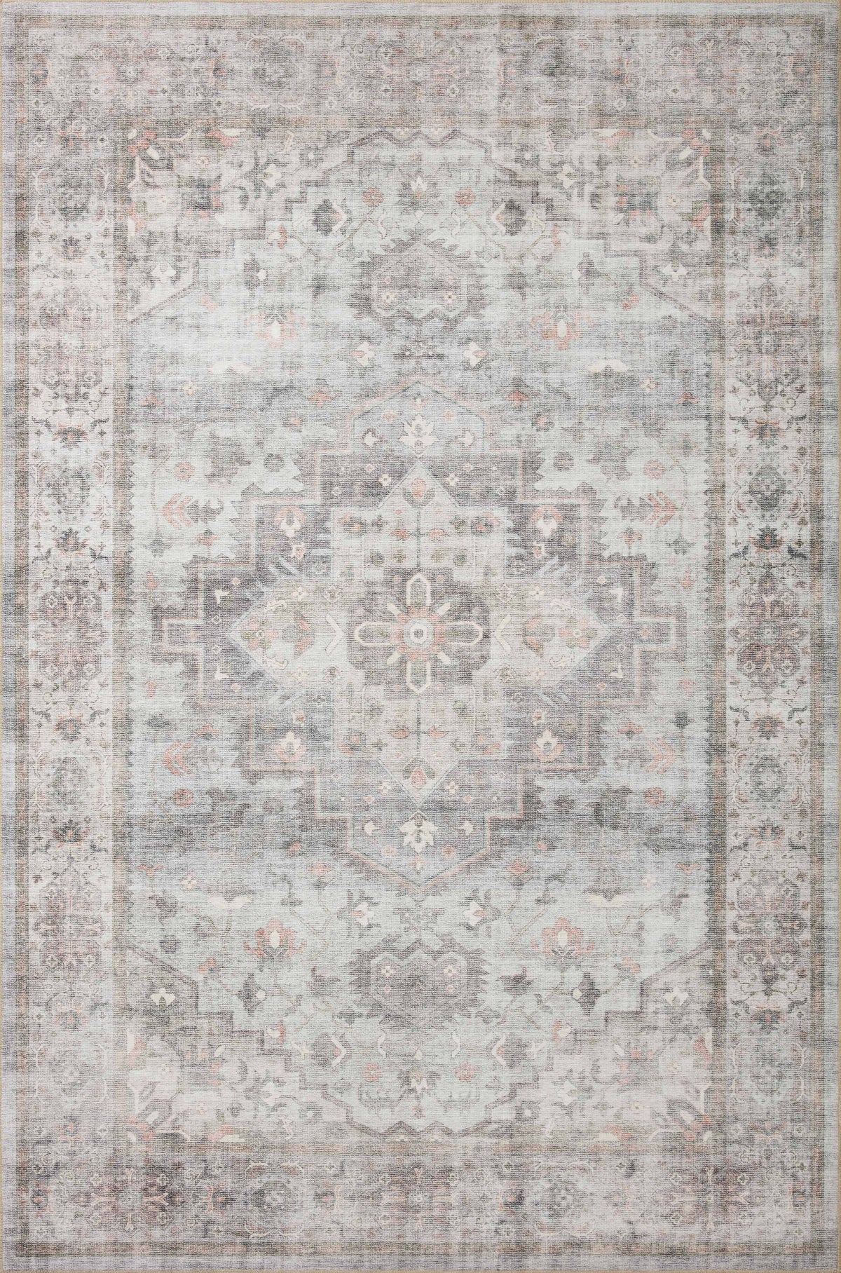 front view of Heidi Dove / Blush luxury Rug