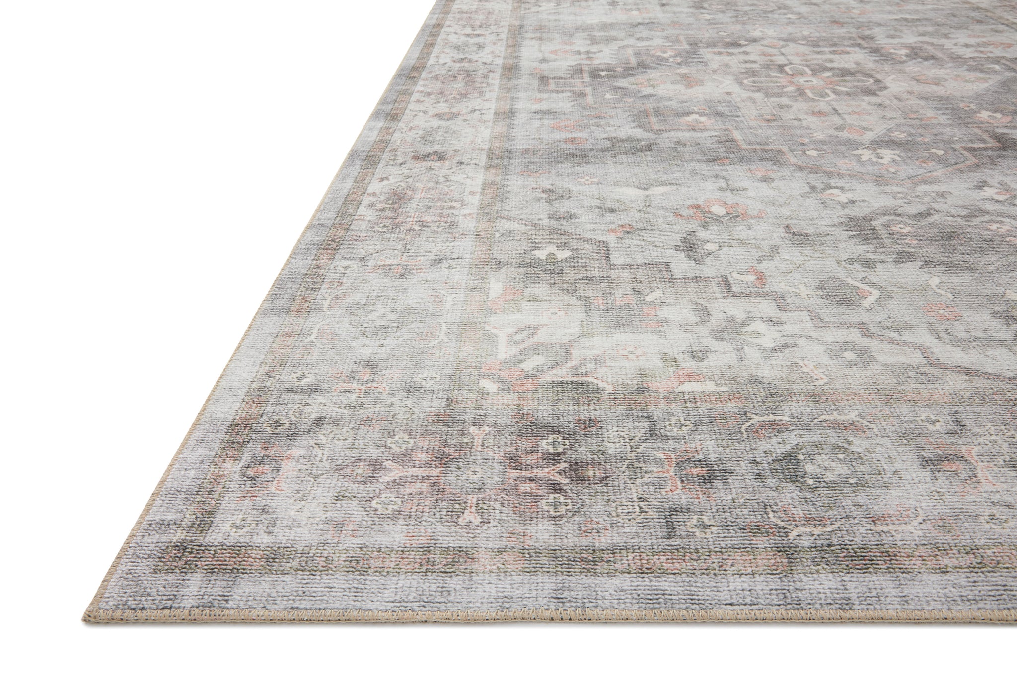 side view of Heidi Dove / Blush luxury Rug