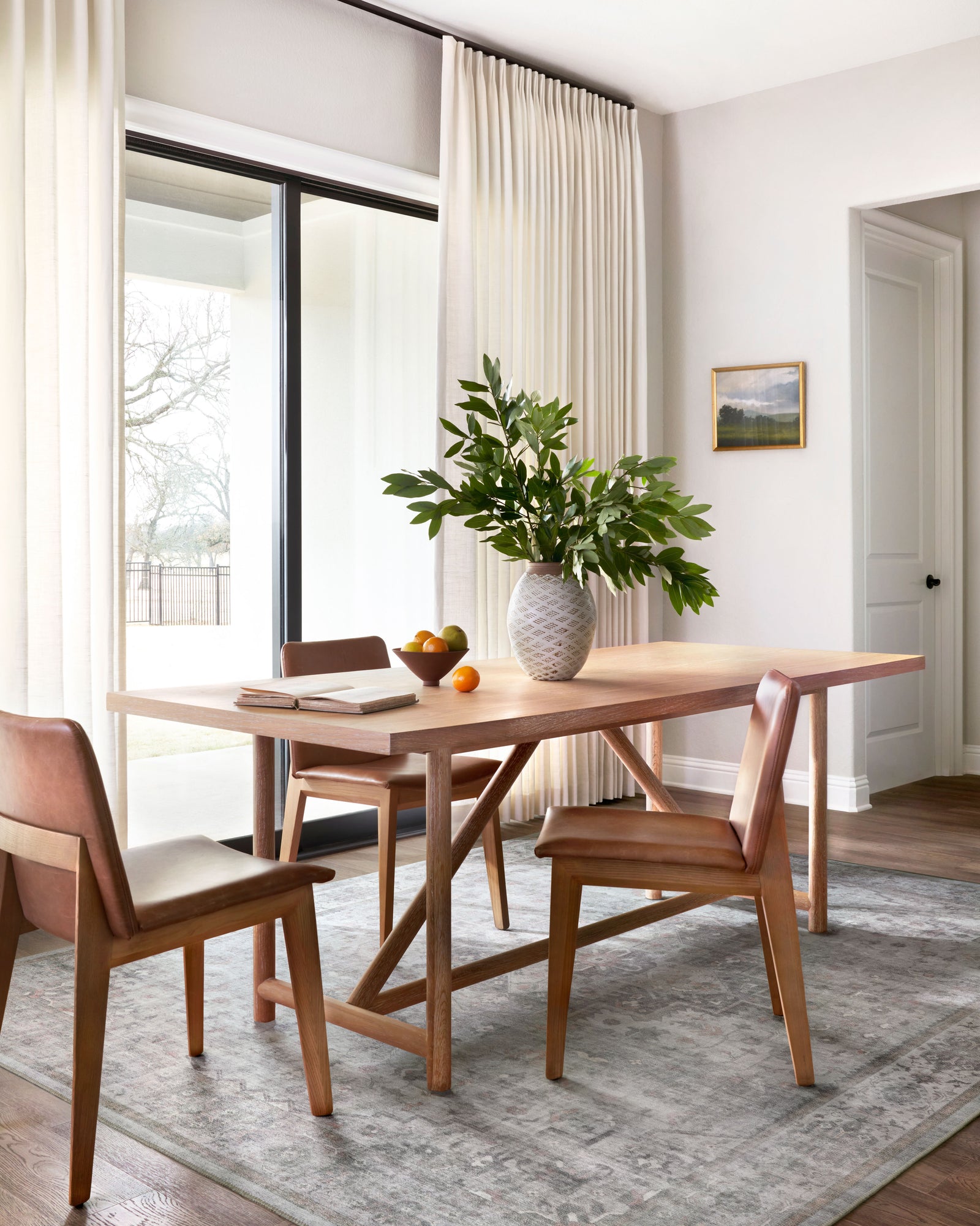 front view of Heidi Dove / Blush luxury Rug