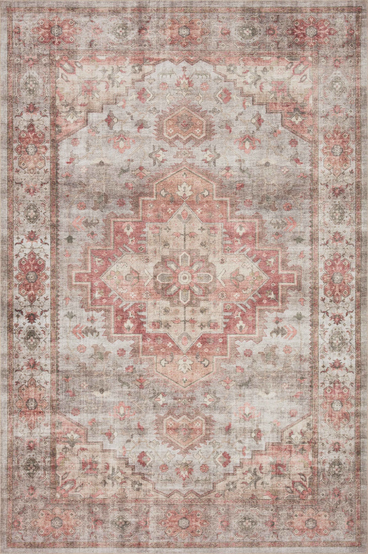 front view of Heidi Dove / Spice luxury Rug